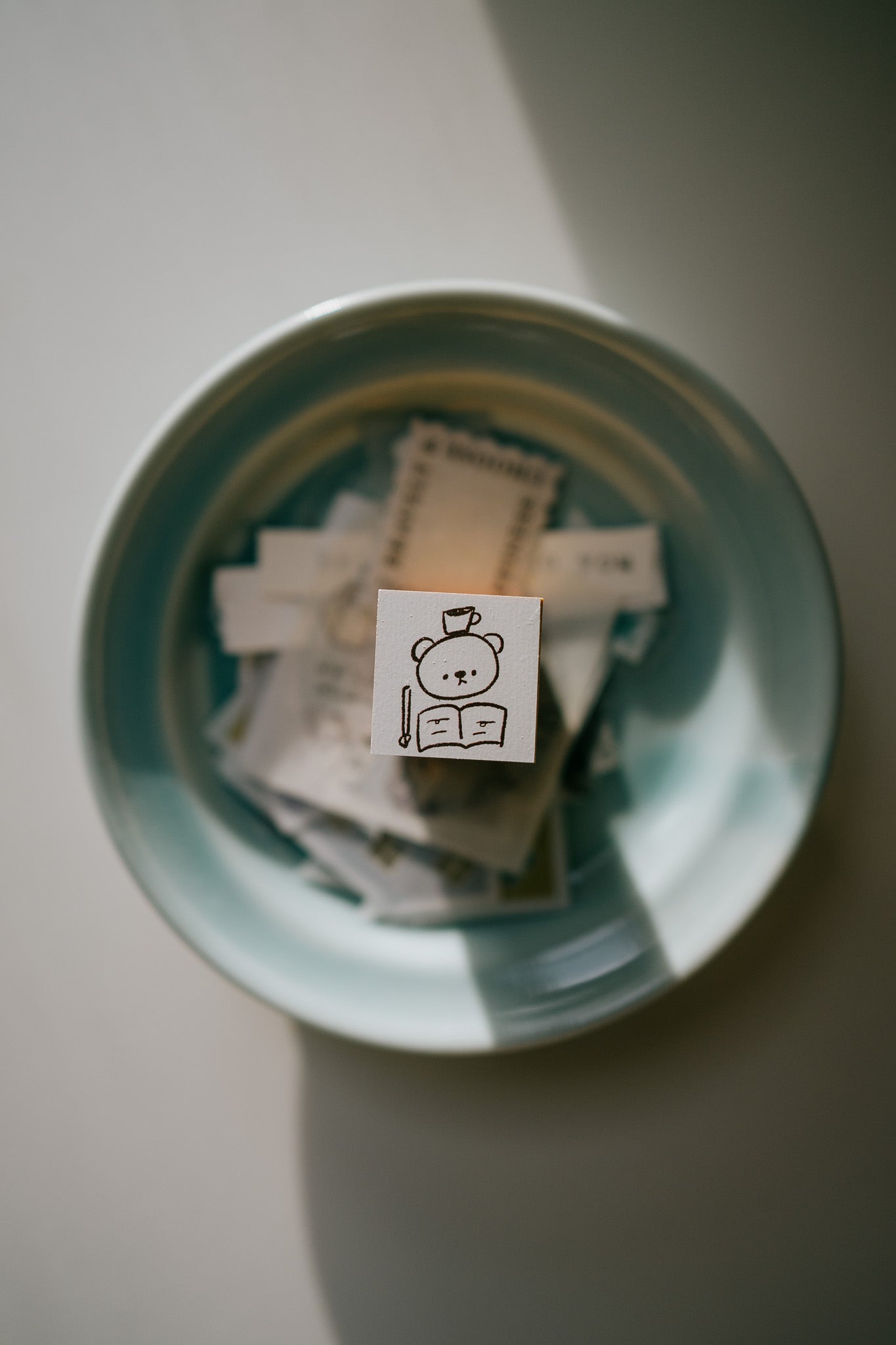 Ranmyu Studying Bear Rubber Stamp