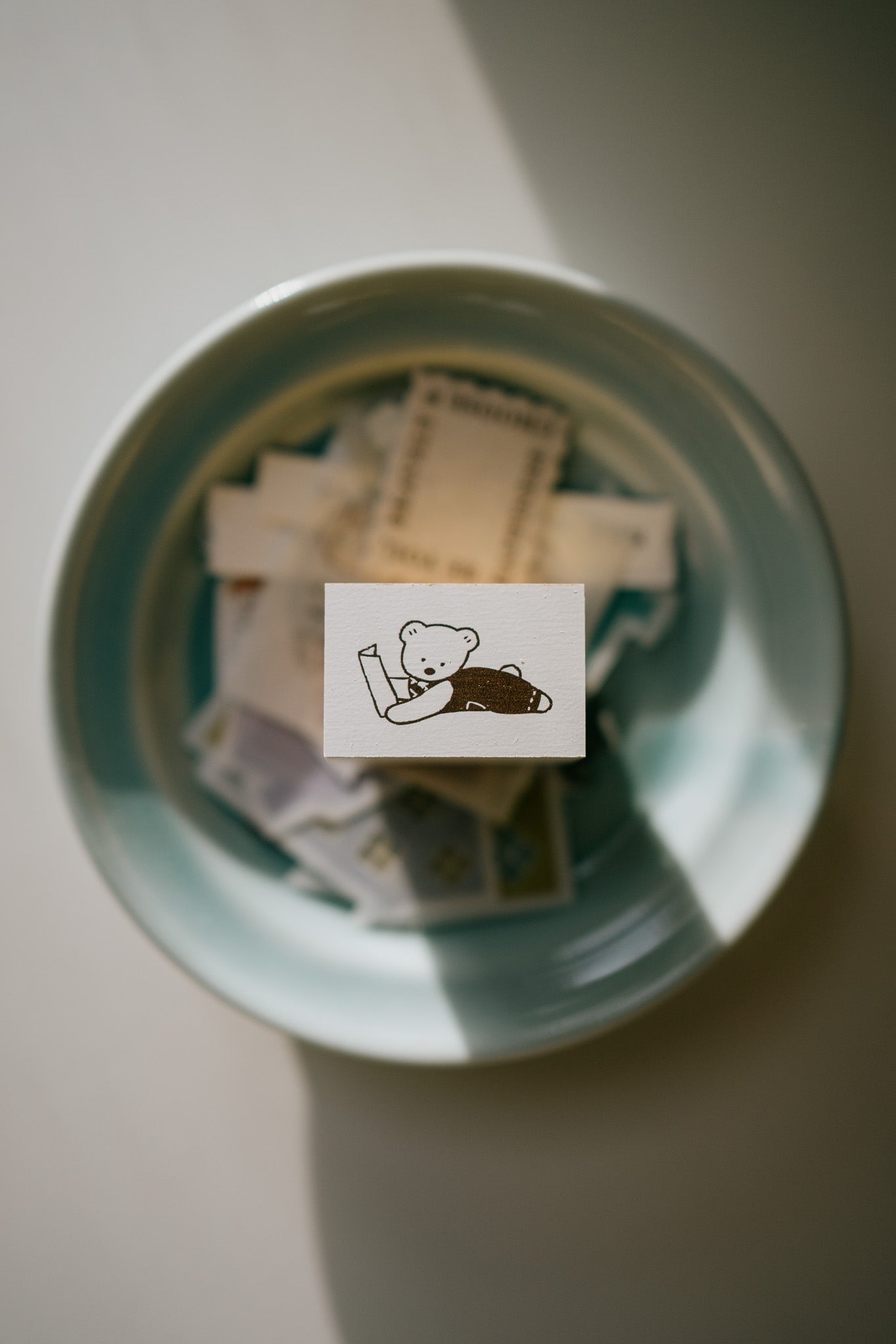 Ranmyu Reading Bear Rubber Stamp