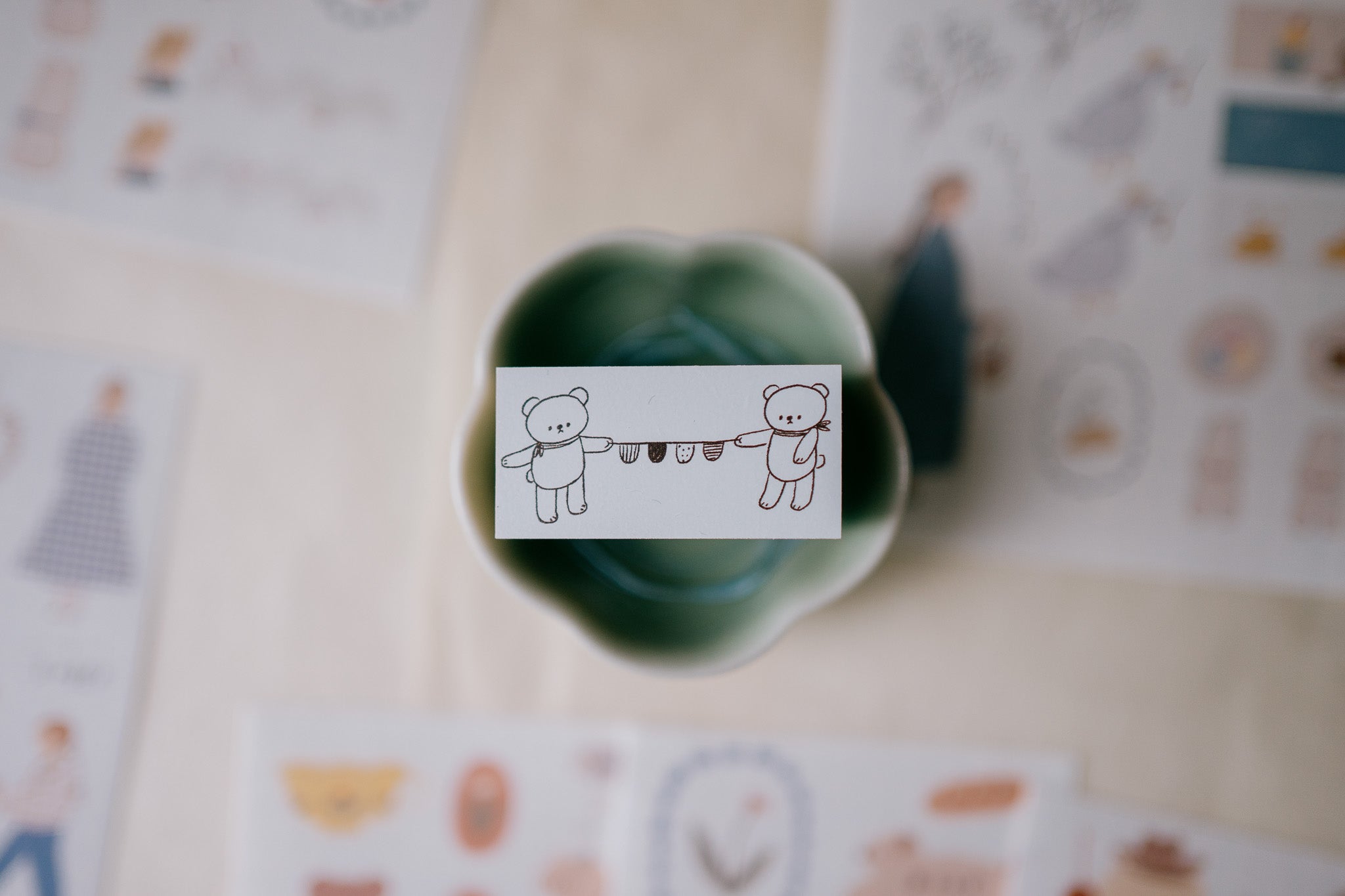 Ranmyu Bear Celebration Rubber Stamp