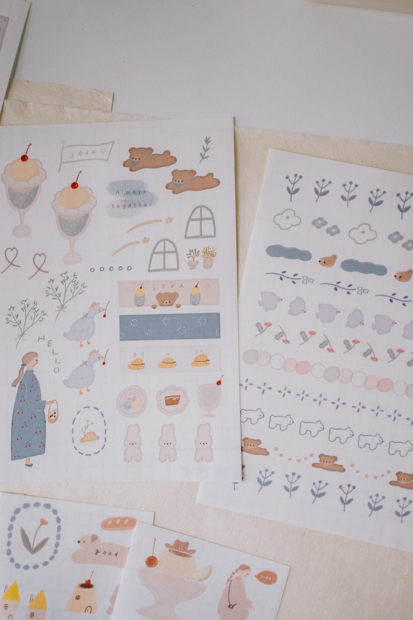 Ranmyu Bear Cafe Girl Sticker Sheet (set of 2)