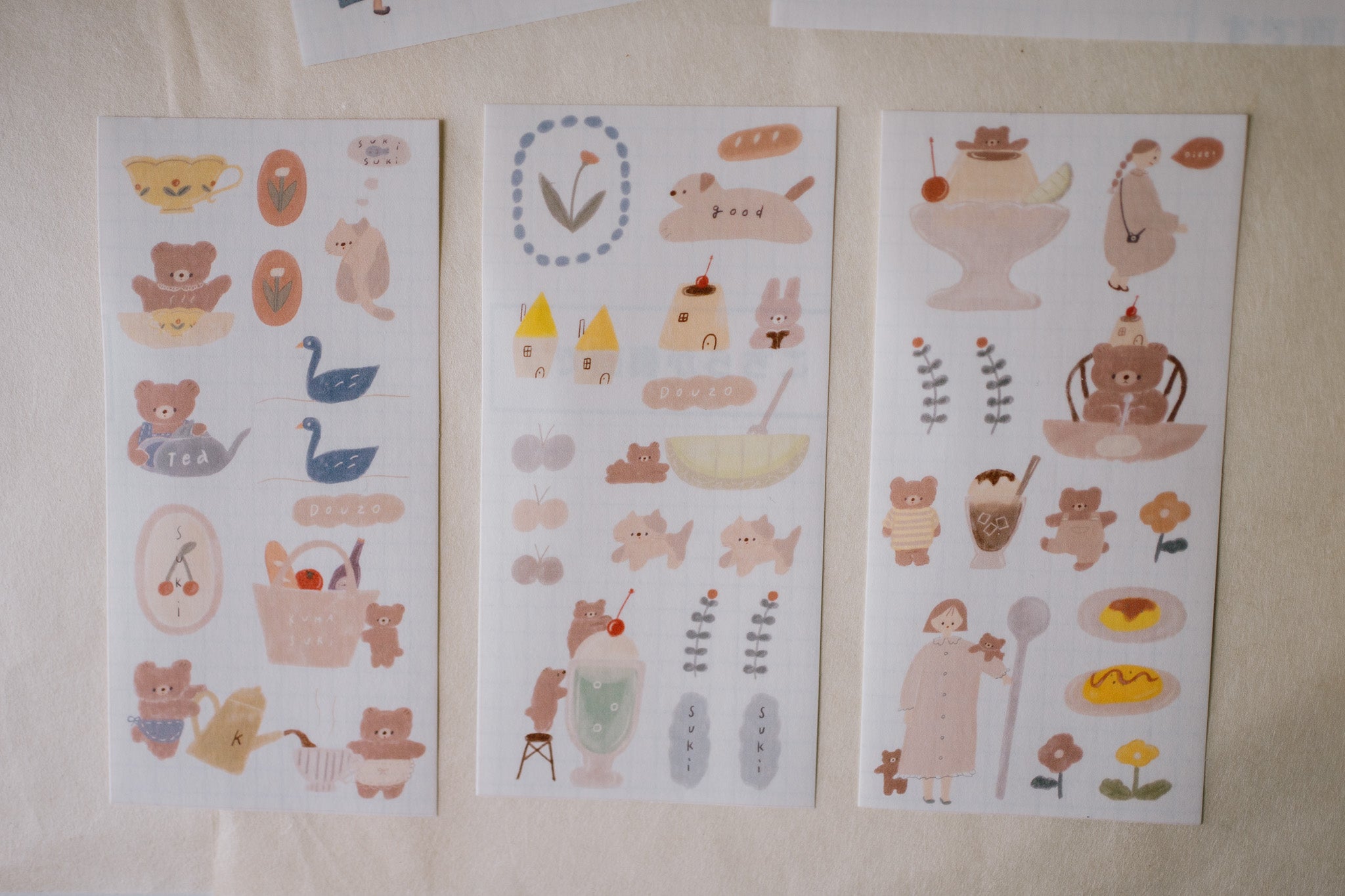 Ranmyu Bear Hello Soda Sticker Sheet (set of 3)