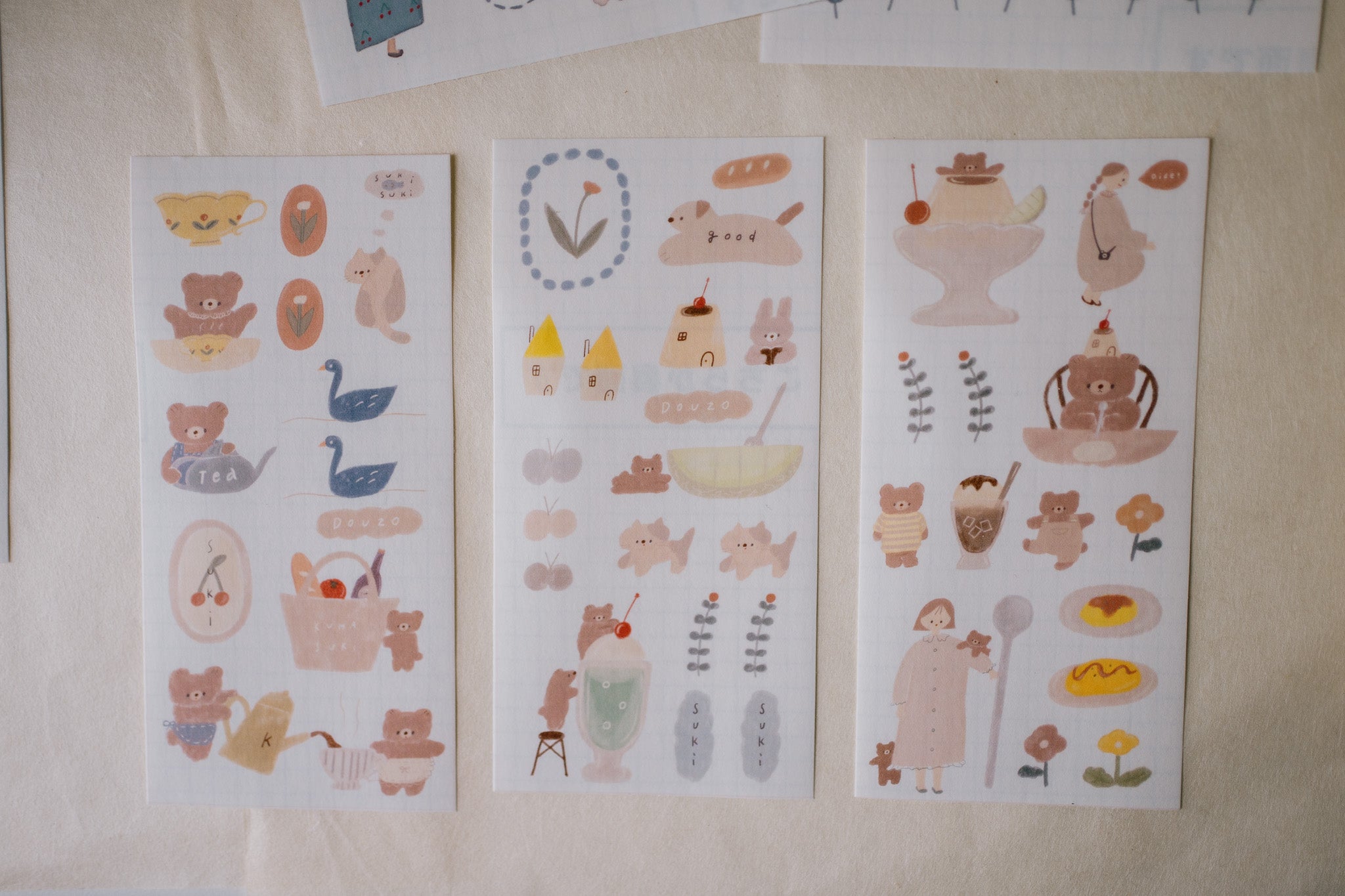 Ranmyu Bear Hello Soda Sticker Sheet (set of 3)