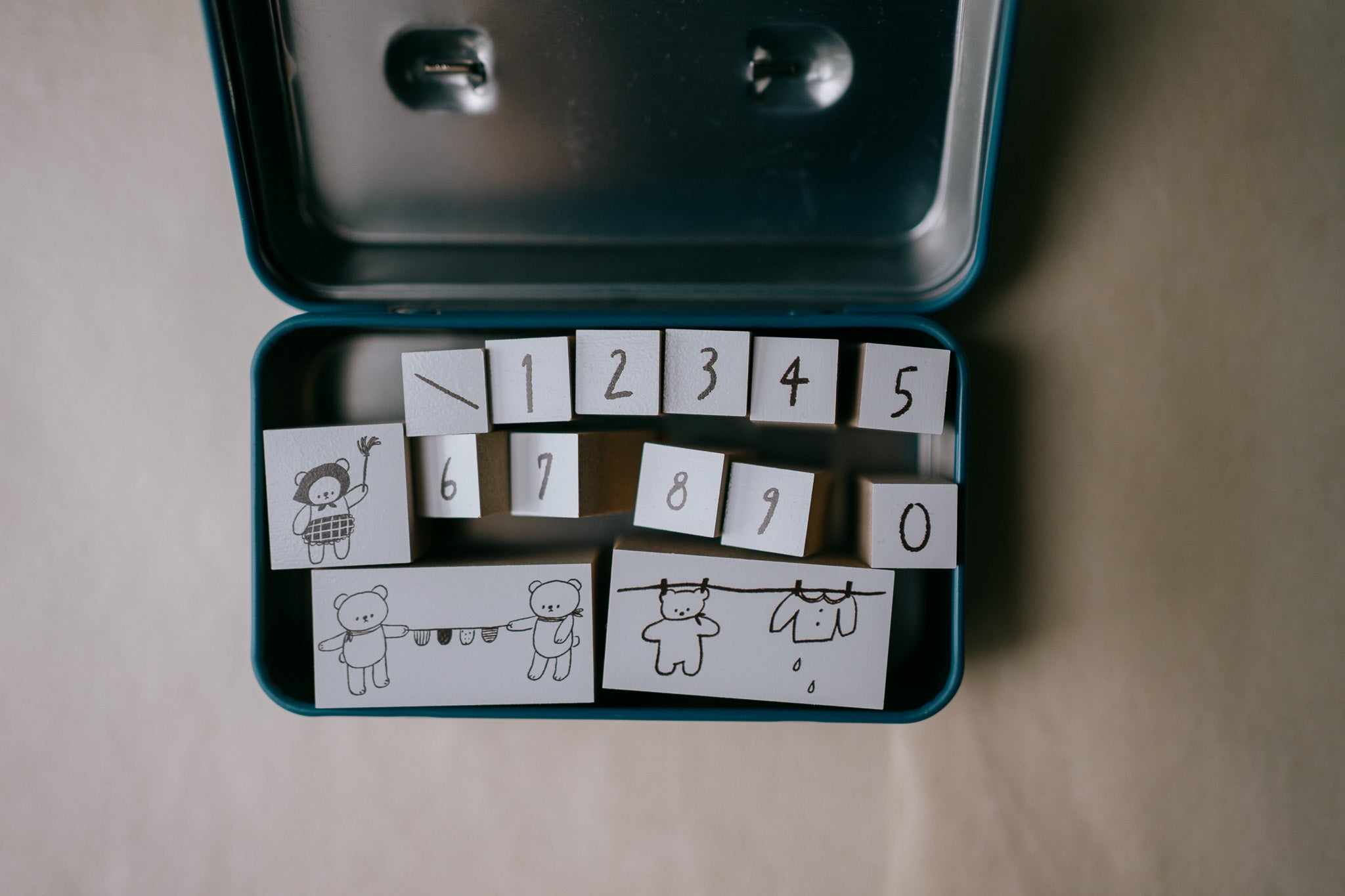 Ranmyu Bear Number Rubber Stamp Set (Set of 11)