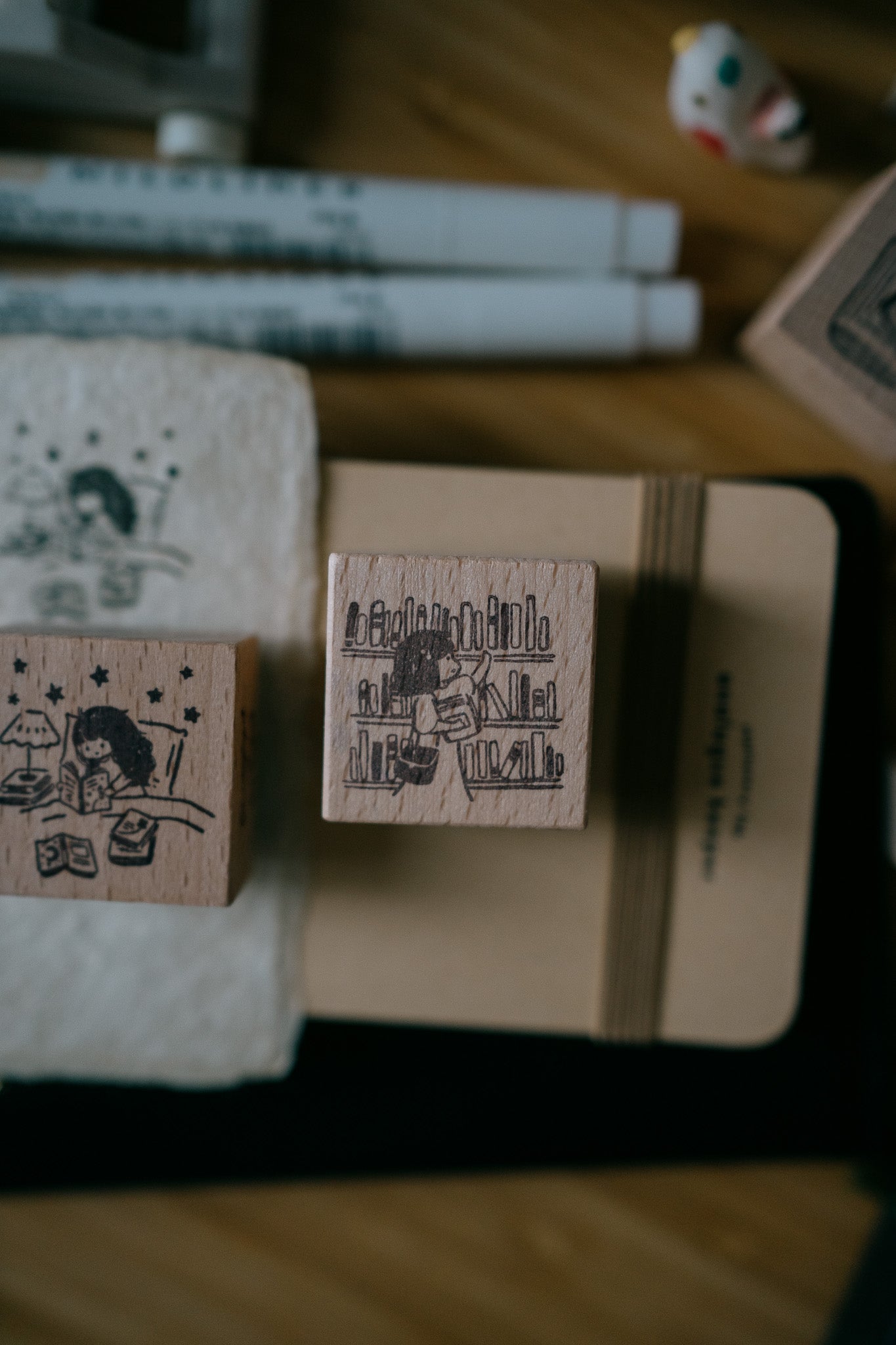 smidapaper x msbulat For the Love of Books: Add to 'To be read' Pile Rubber Stamp