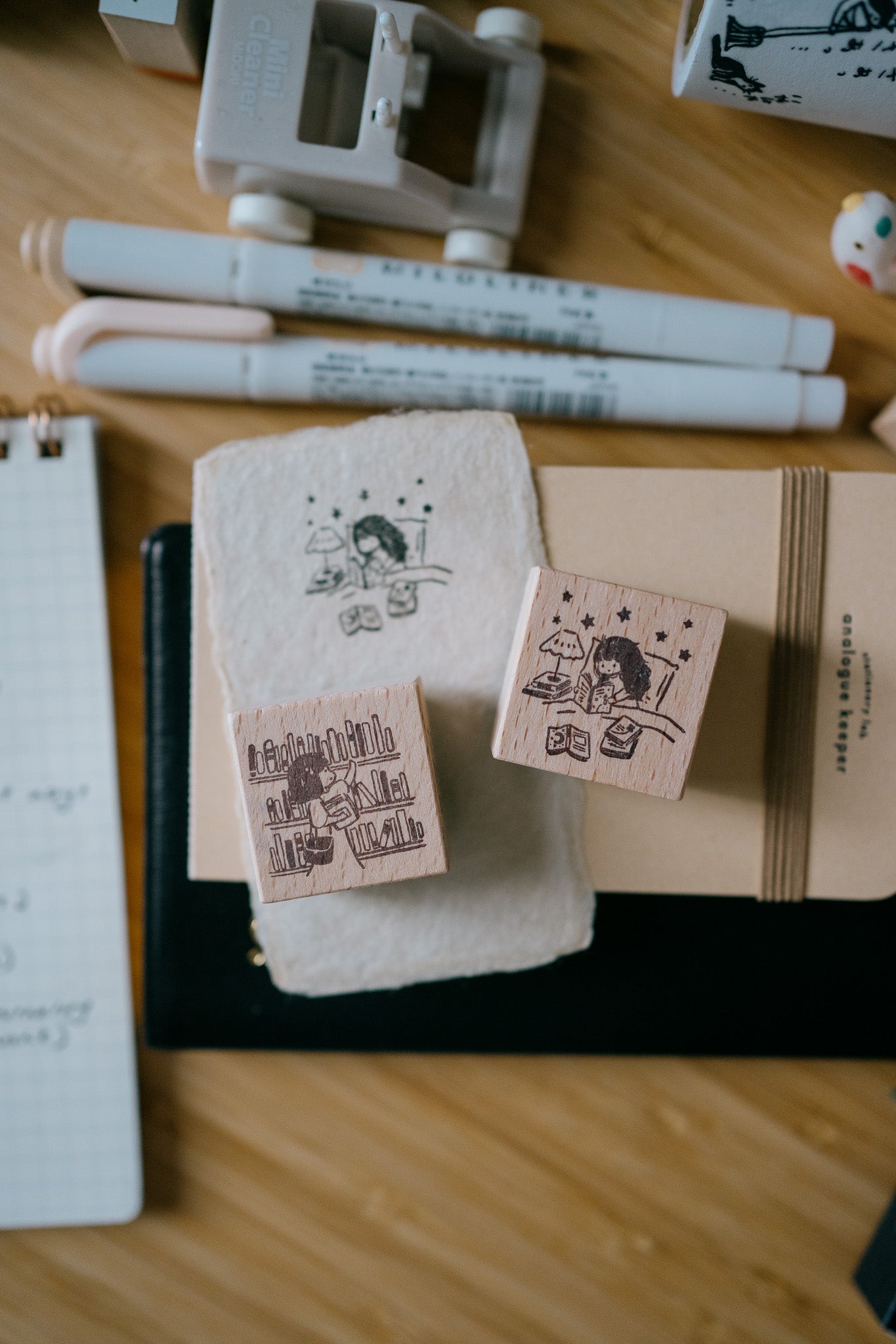 smidapaper x msbulat For the Love of Books: Add to 'To be read' Pile Rubber Stamp