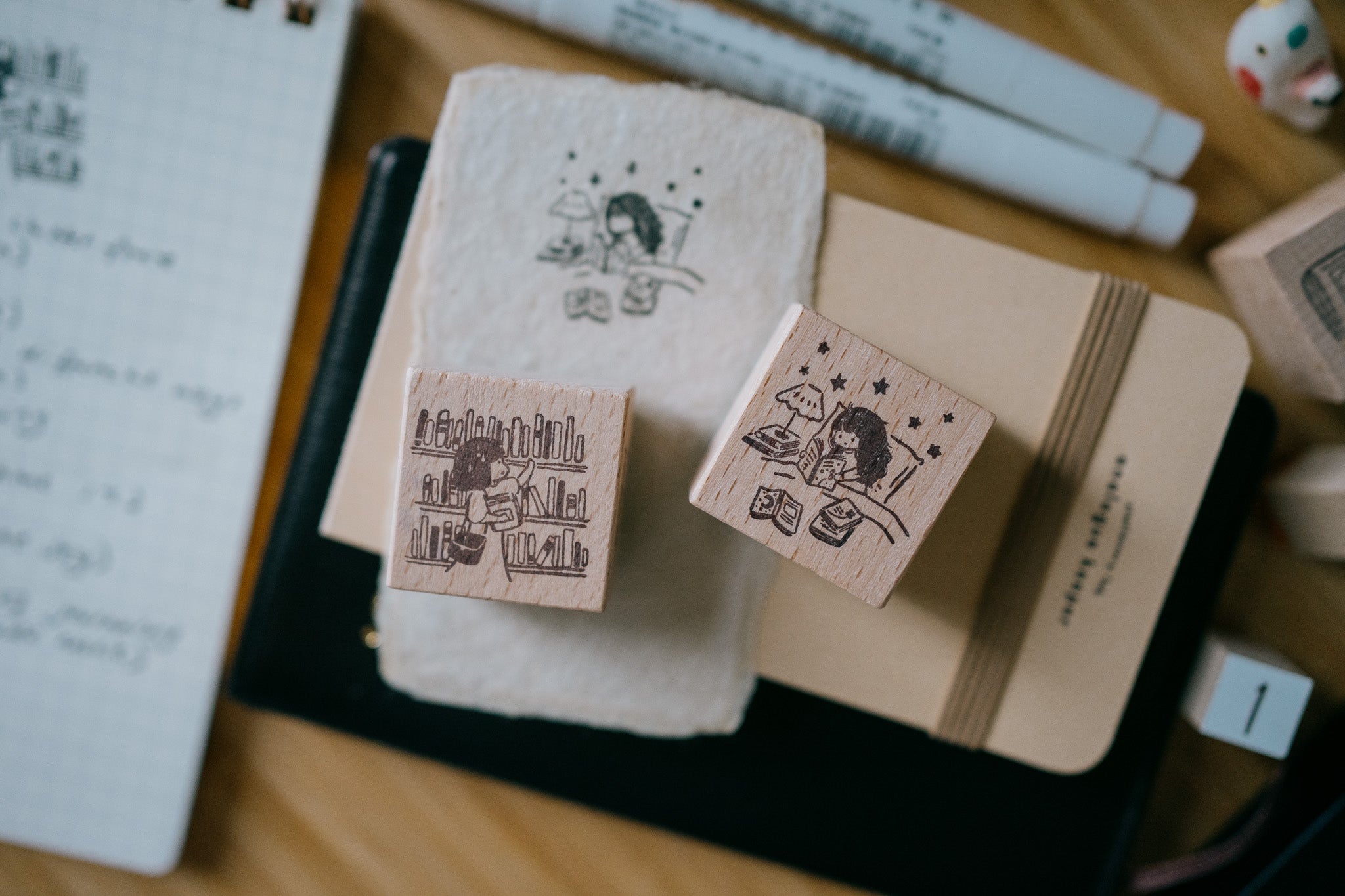 smidapaper x msbulat For the Love of Books: Add to 'To be read' Pile Rubber Stamp
