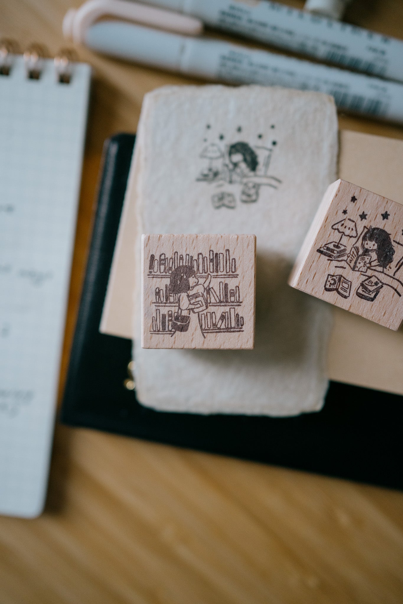 smidapaper x msbulat For the Love of Books: Add to 'To be read' Pile Rubber Stamp