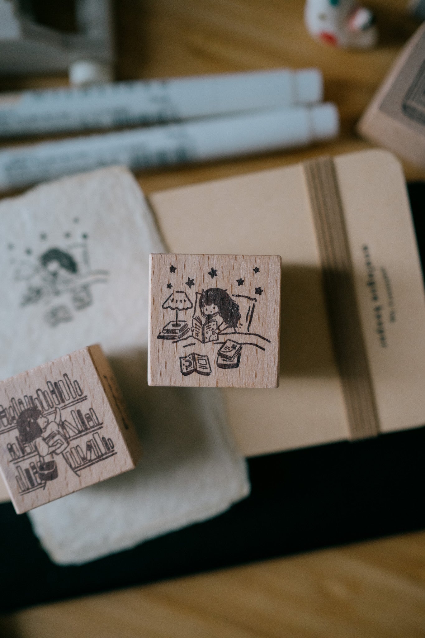 smidapaper x msbulat For the Love of Books: Sorry, I've Got Plans Rubber Stamp