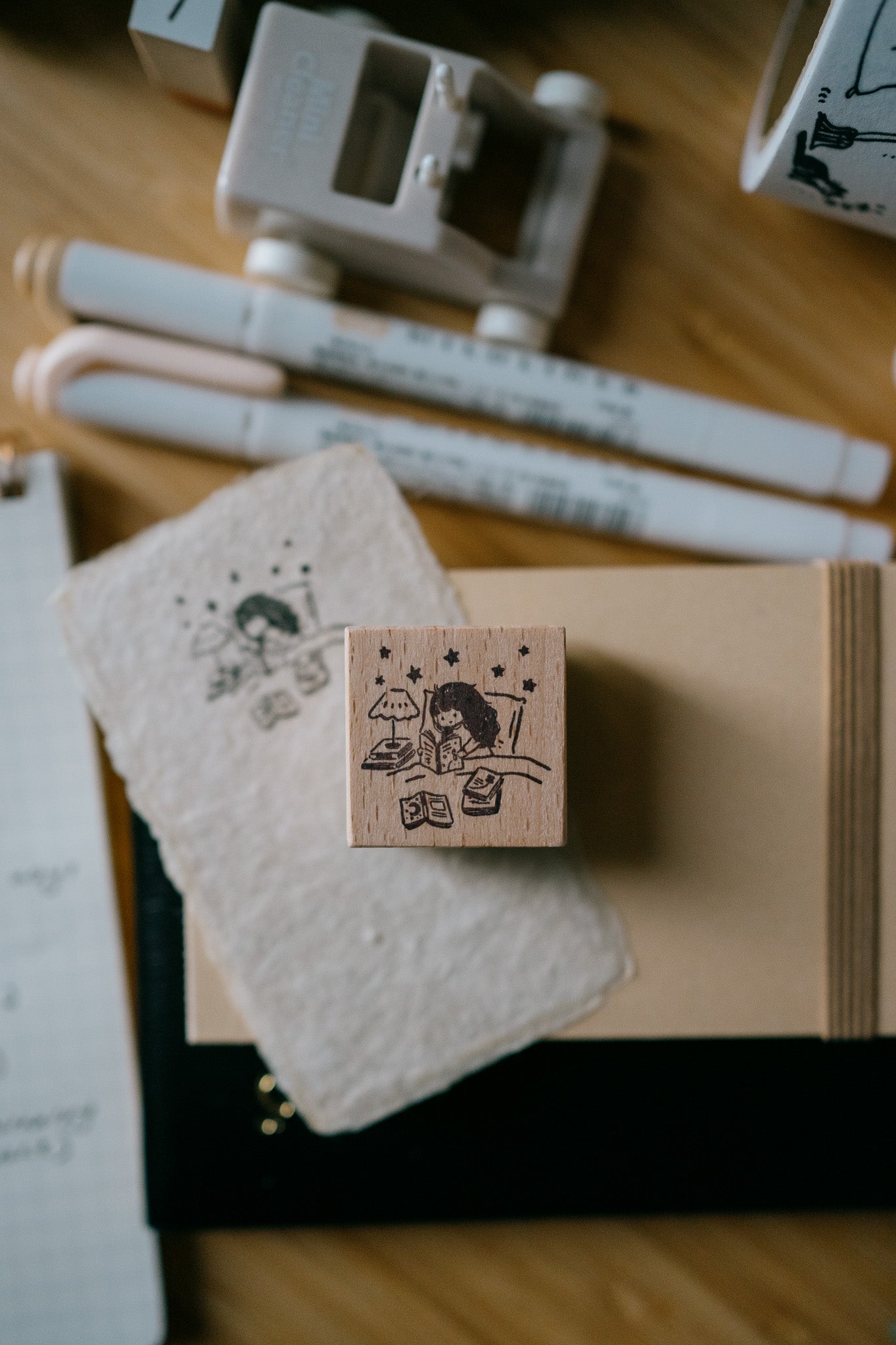 smidapaper x msbulat For the Love of Books: Sorry, I've Got Plans Rubber Stamp