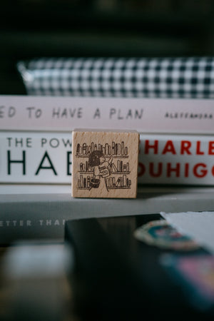 smidapaper x msbulat For the Love of Books: Add to 'To be read' Pile Rubber Stamp