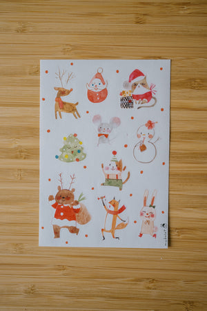 Msbulat Christmas Festive Friends Sticker Sheet