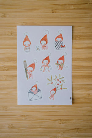 Msbulat Christmas Mistletoe Elf Sticker Sheet