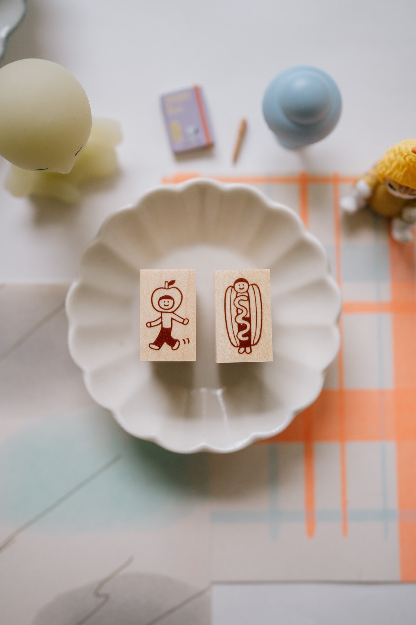 Little Lu Rubber Stamp (Apple Boy/Hot Dog Lu)