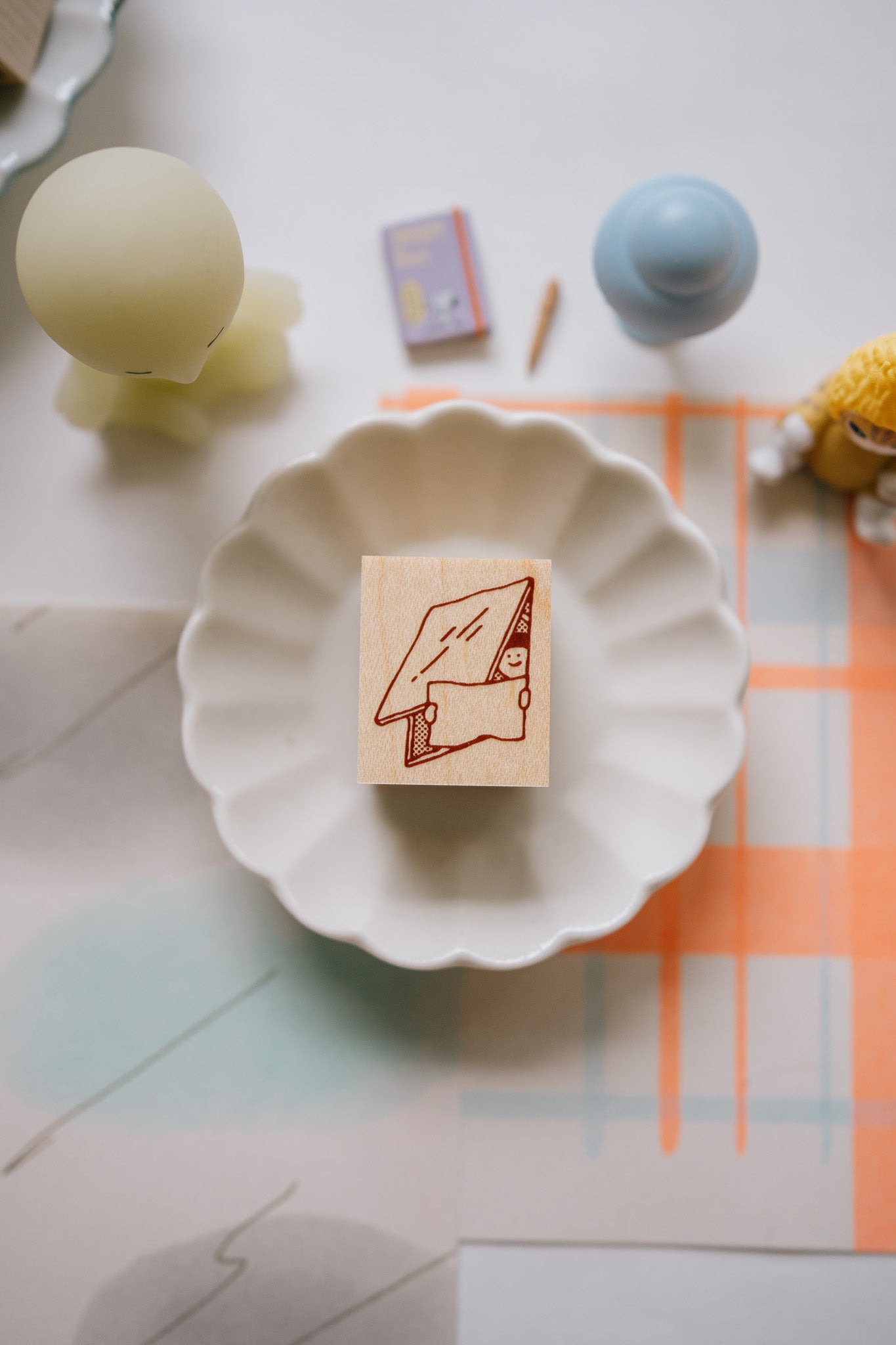 Little Lu Rubber Stamp: Lu with Sign