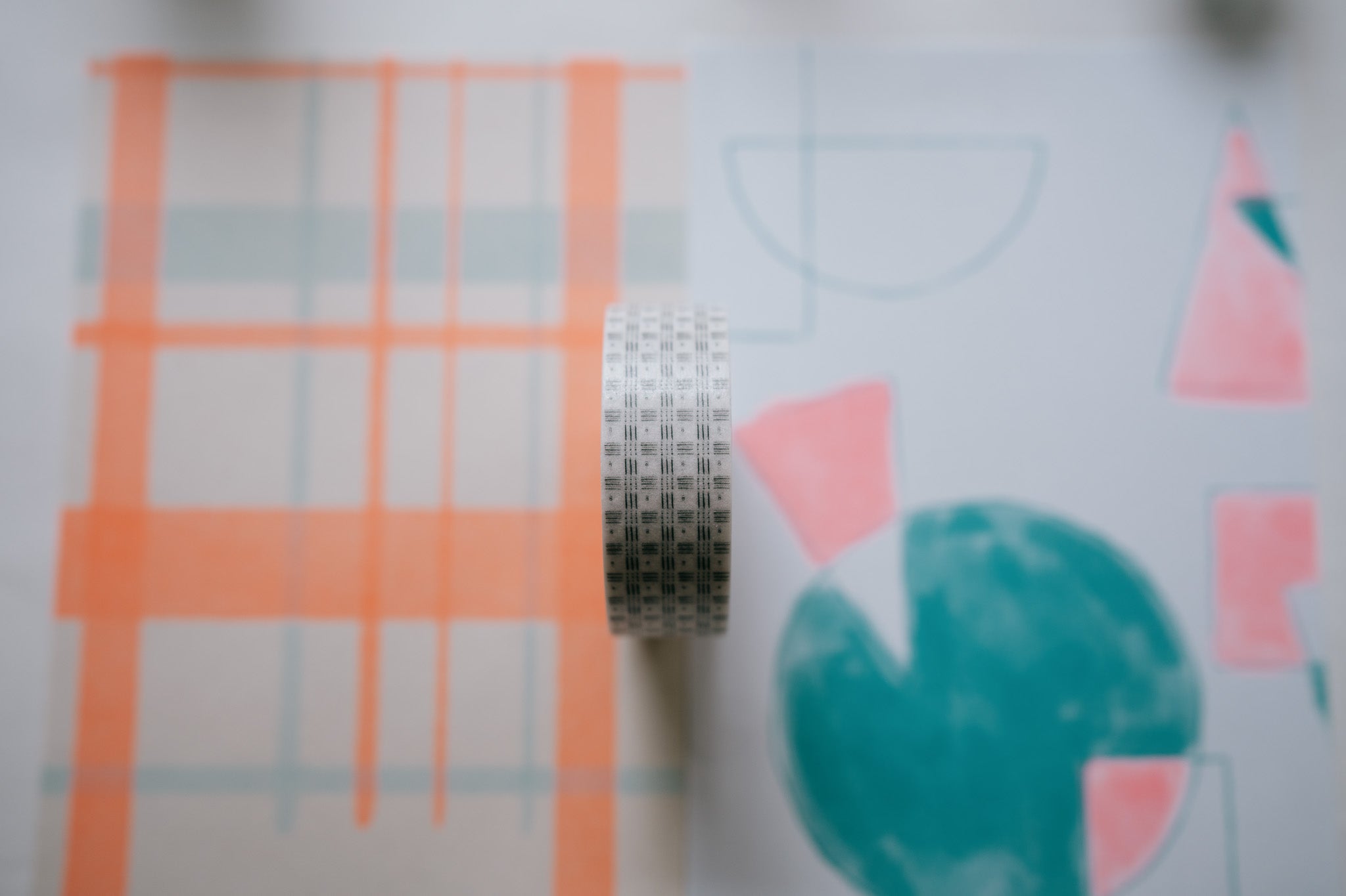 Masking Tape Roll 15mm: Grey Knit Pattern