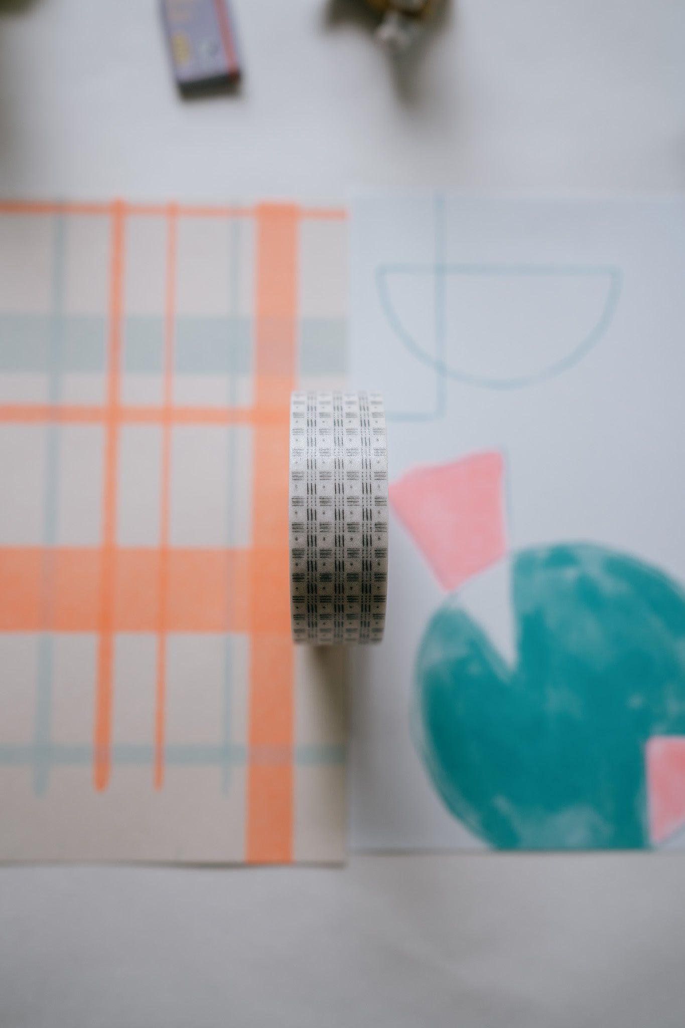 Masking Tape Roll 15mm: Grey Knit Pattern