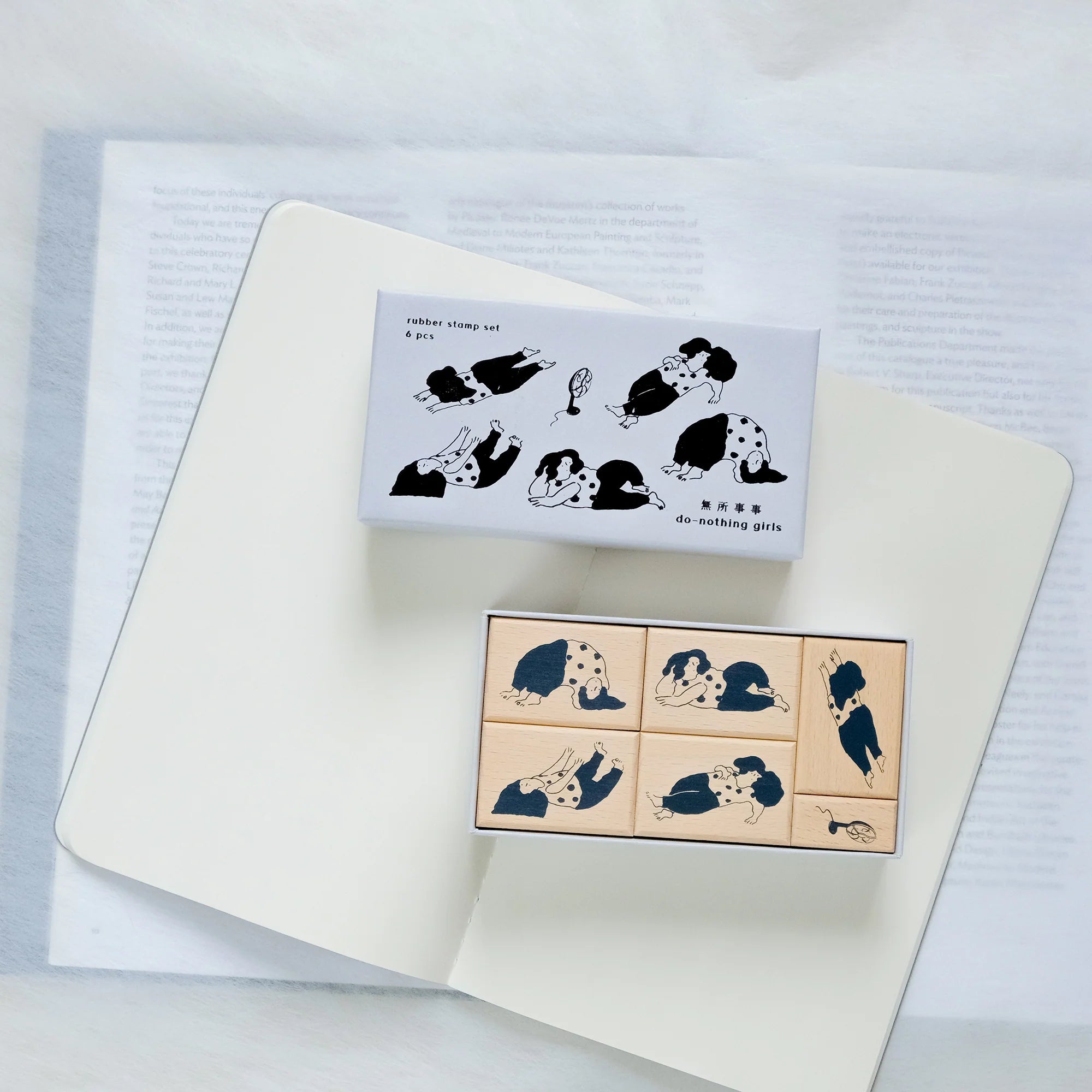 dodolulu Rubber Stamp Set: Do-nothing Girls (set of 6)