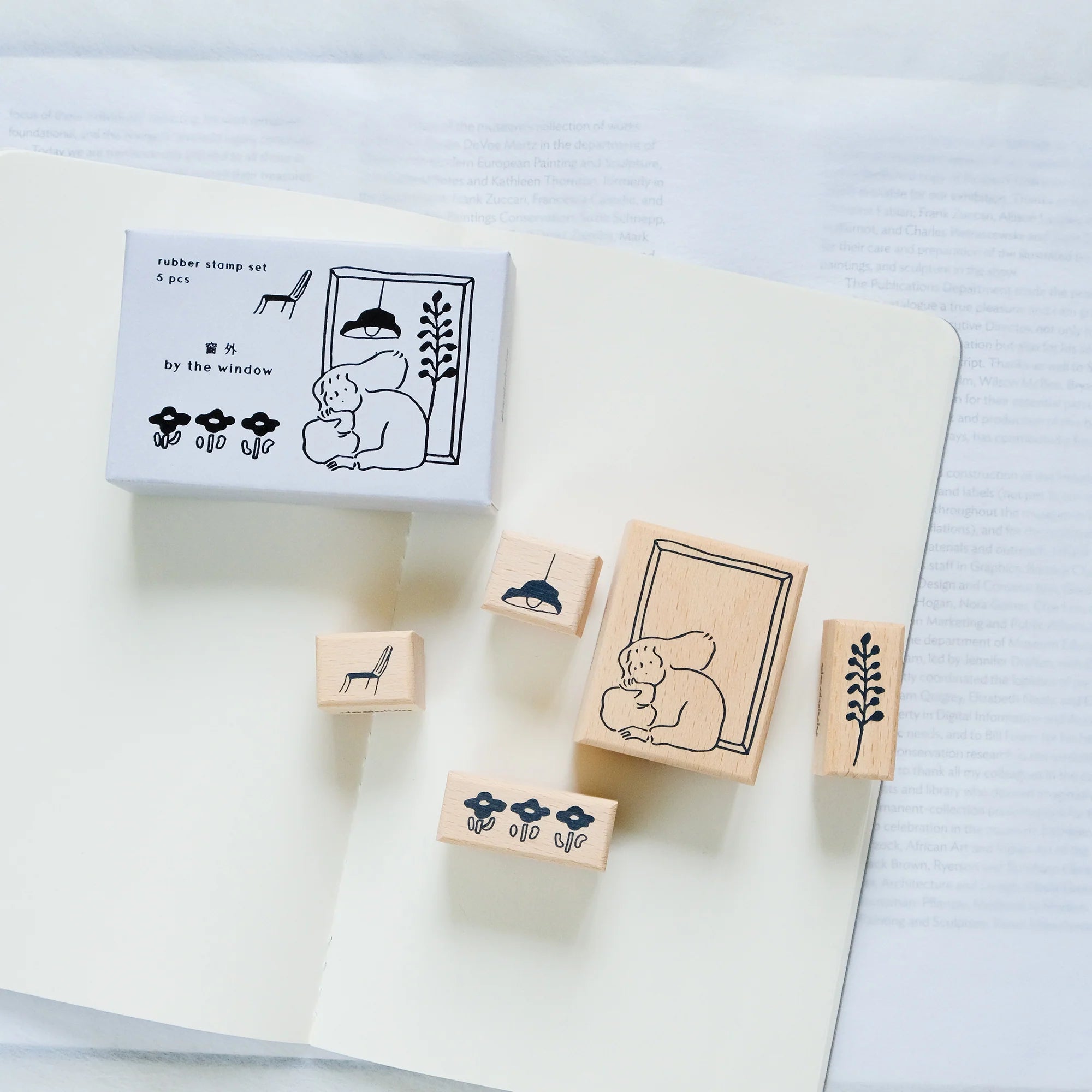 dodolulu Rubber Stamp Set: By the Window (set of 5)