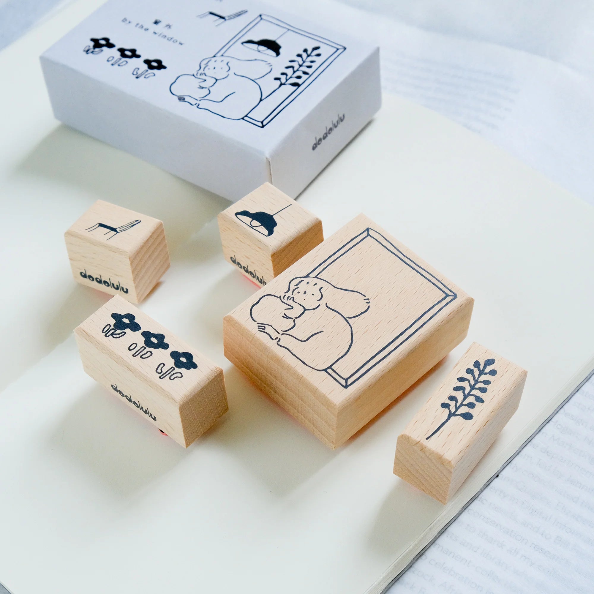 dodolulu Rubber Stamp Set: By the Window (set of 5)