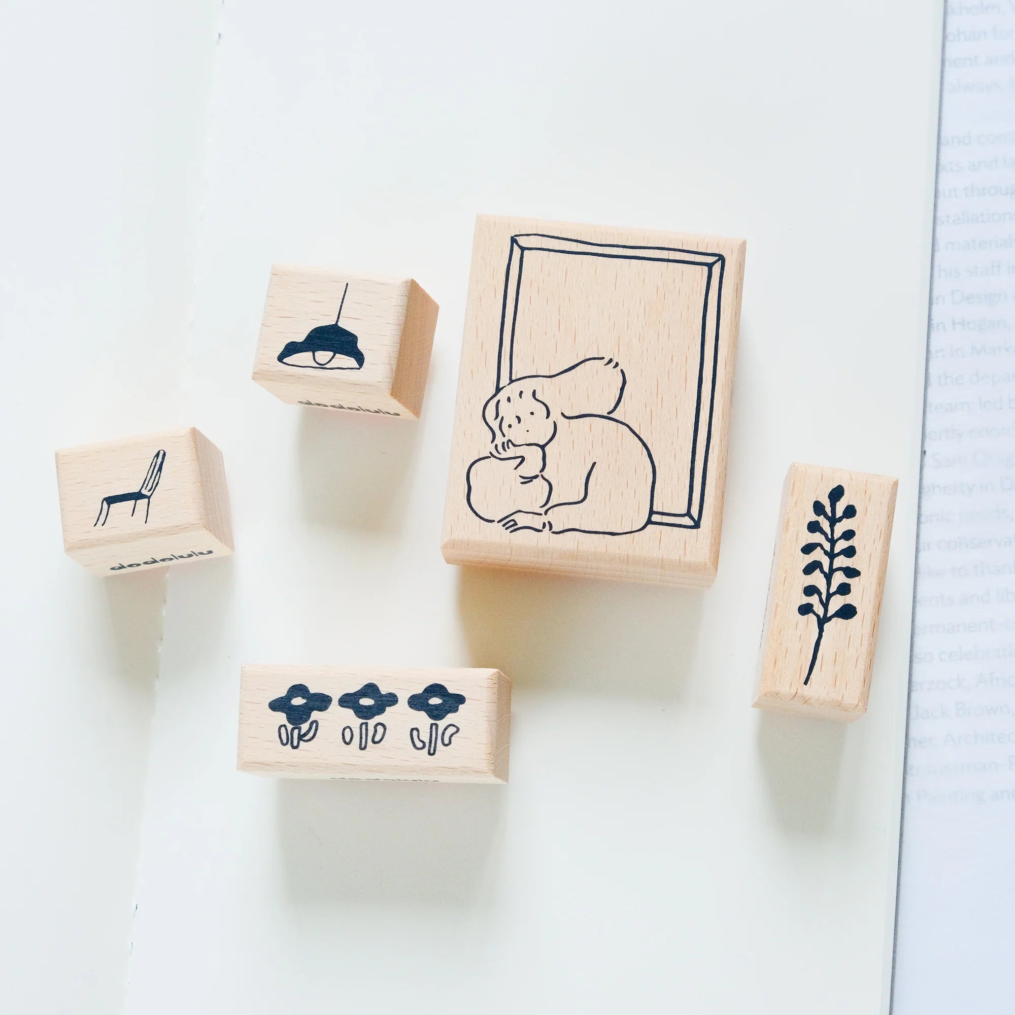 dodolulu Rubber Stamp Set: By the Window (set of 5)
