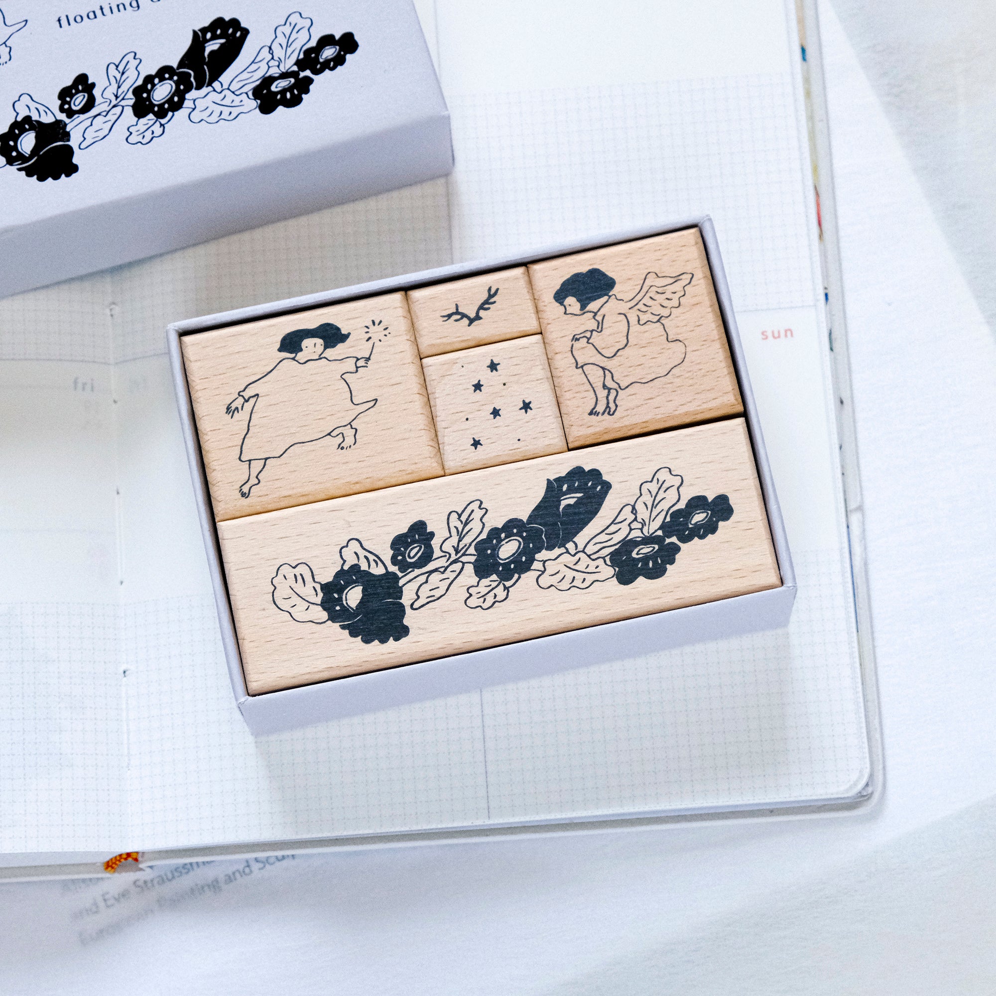 dodolulu Rubber Stamp Set: Floating Angels (set of 5)