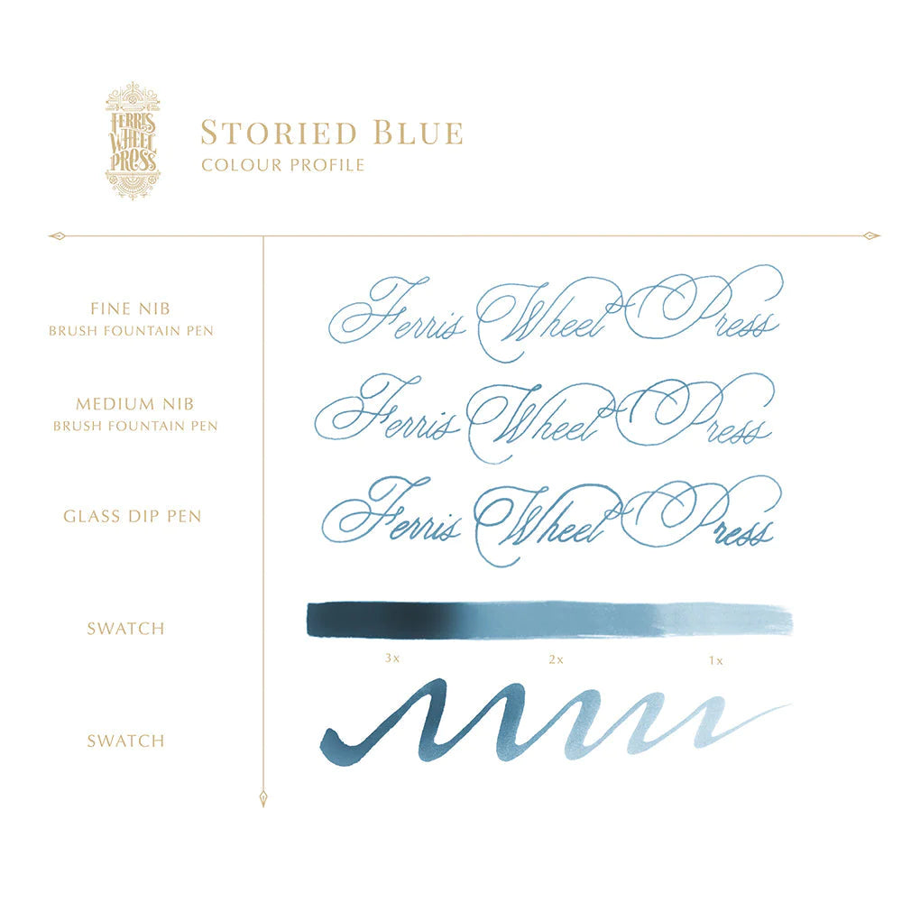 Ferris Wheel Press Fountain Pen Ink 38ml: Storied Blue