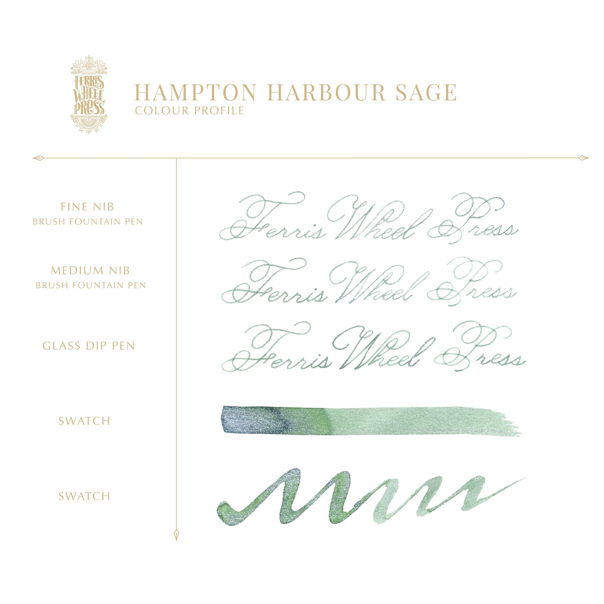 Ferris Wheel Press Fountain Pen Ink 38ml: Hampton Harbour Sage