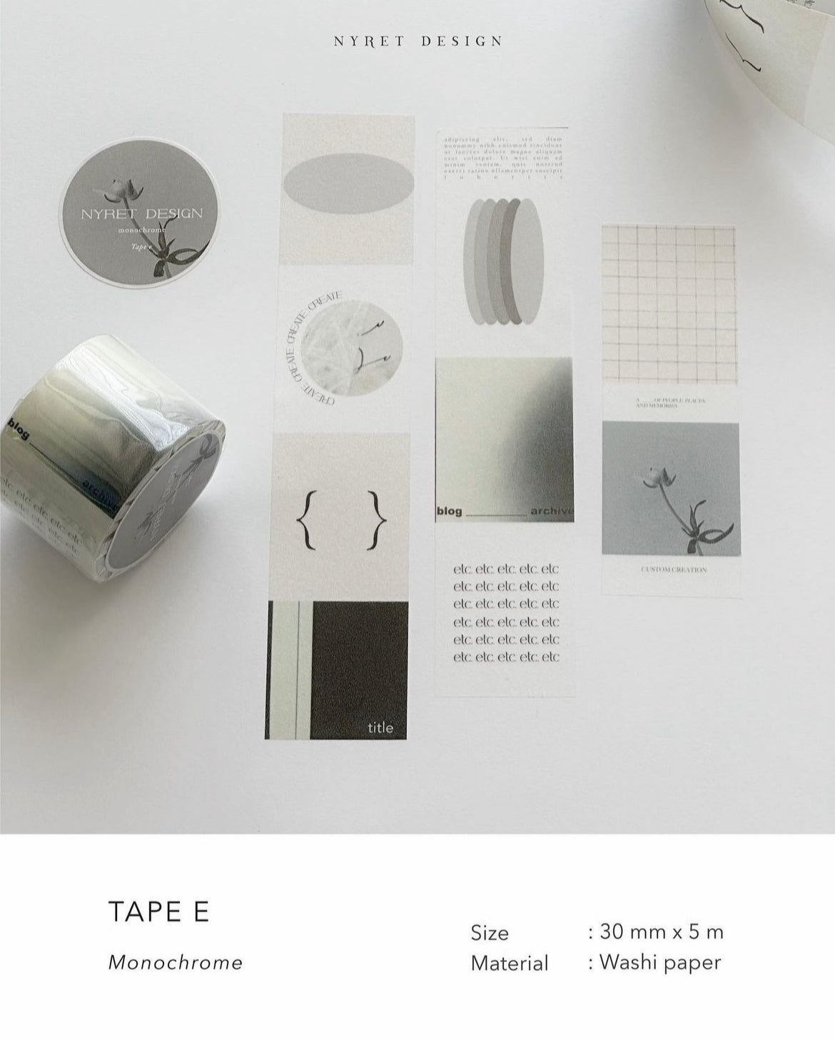Nyret Washi Tape Series (5 designs)