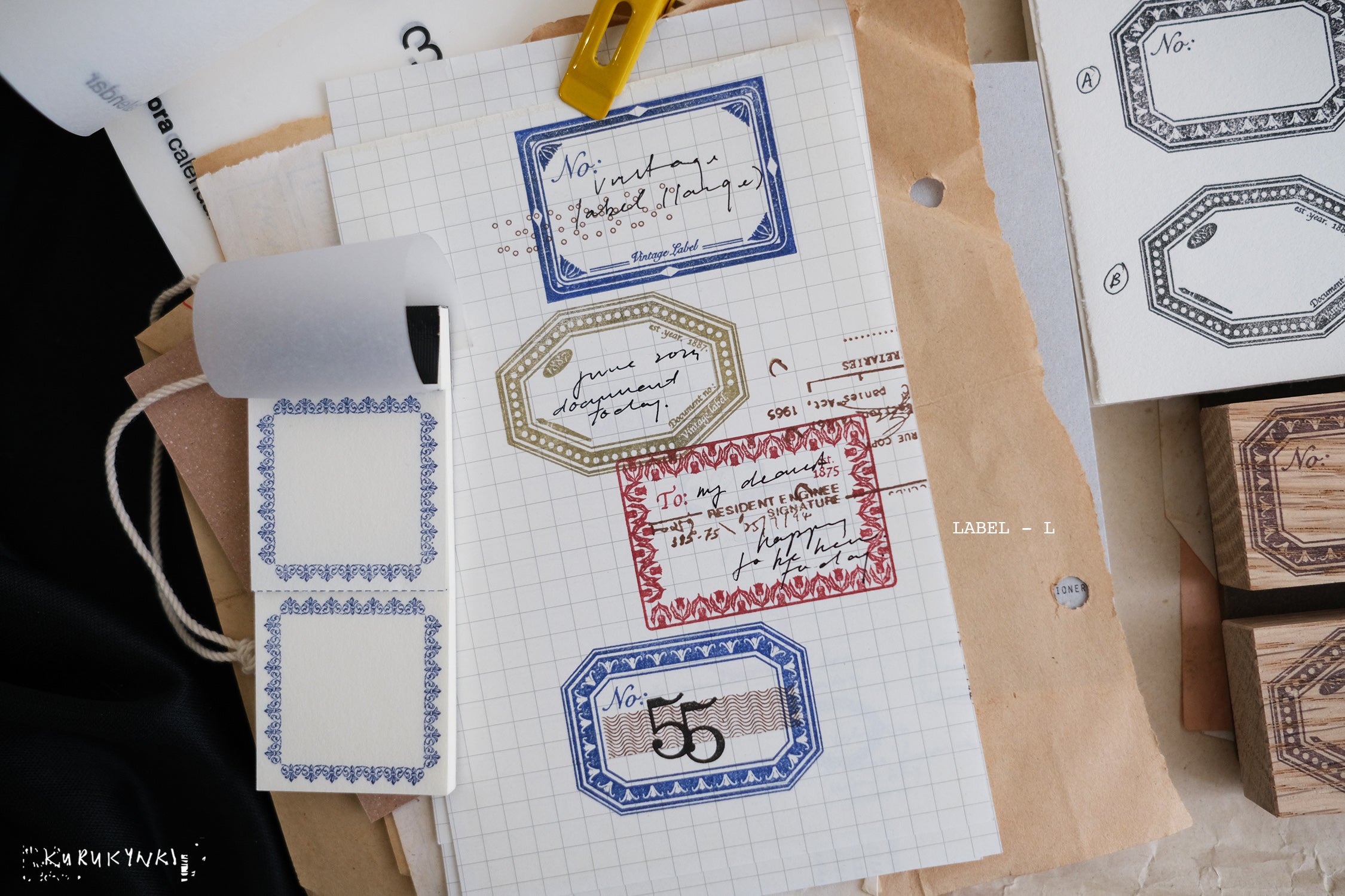 Kurukynki Label S23 Rubber Stamps (7 types)