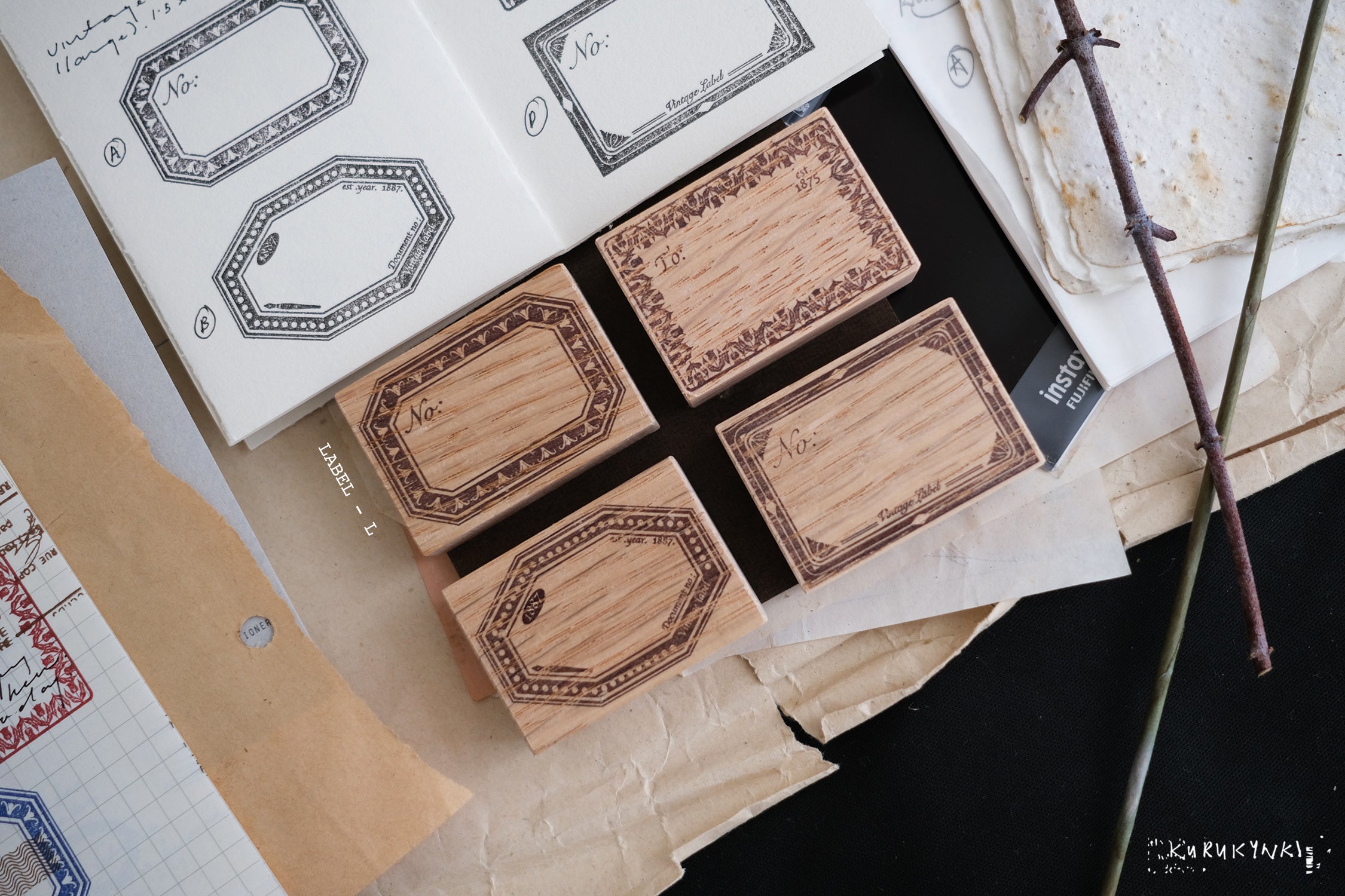 Kurukynki Label S23 Rubber Stamps (7 types)