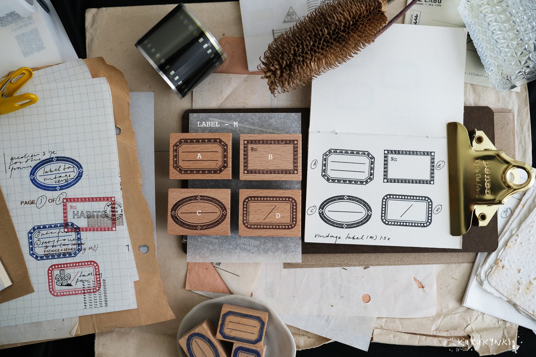 Kurukynki Label S23 Rubber Stamps (7 types)