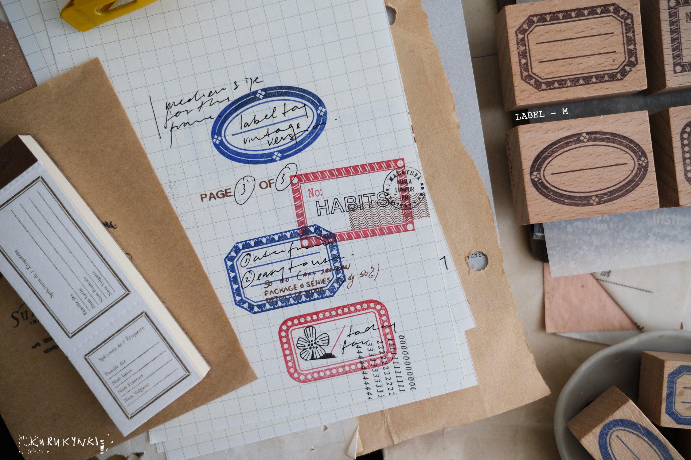 Kurukynki Label S23 Rubber Stamps (7 types)