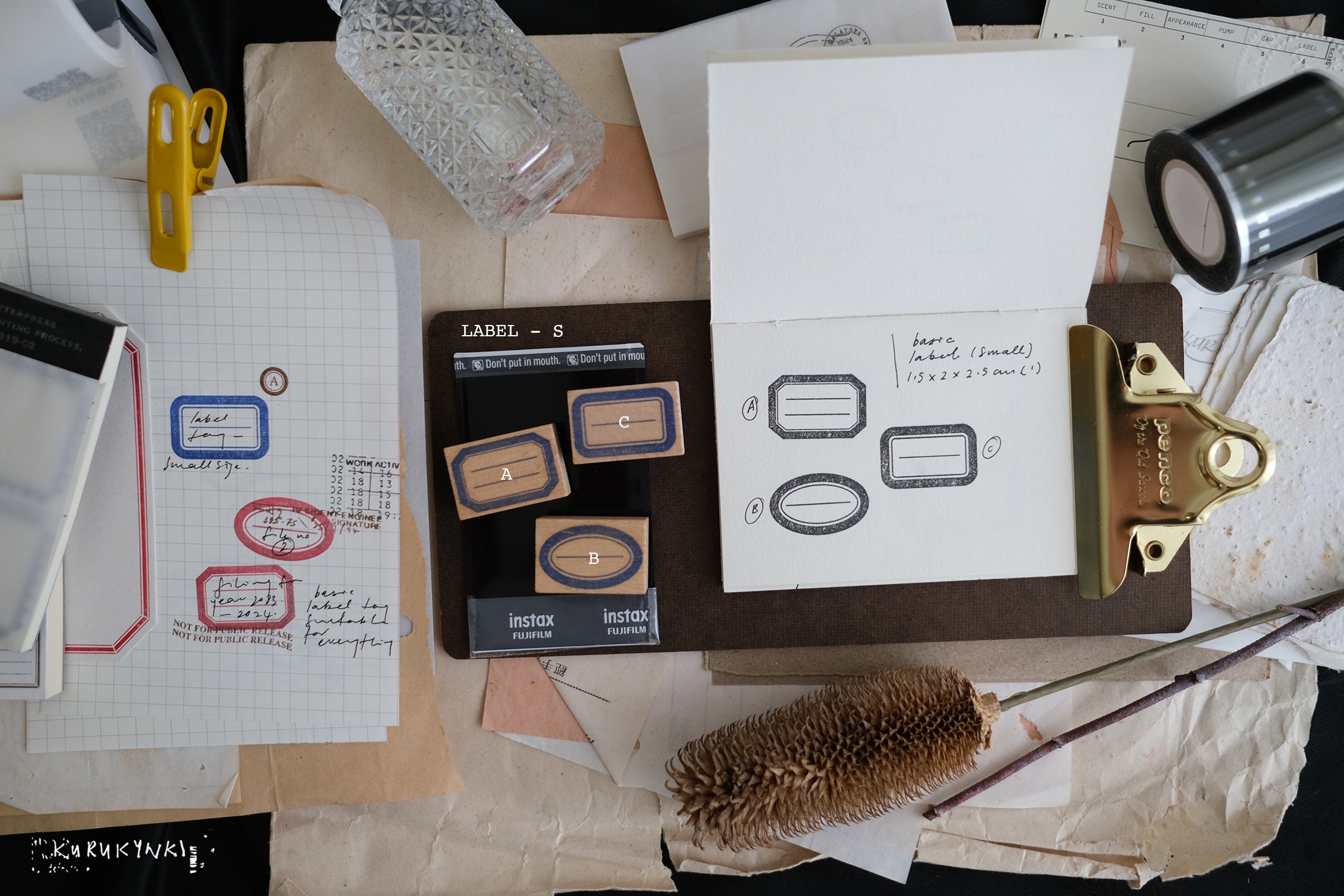 Kurukynki Label S23 Rubber Stamps (7 types)