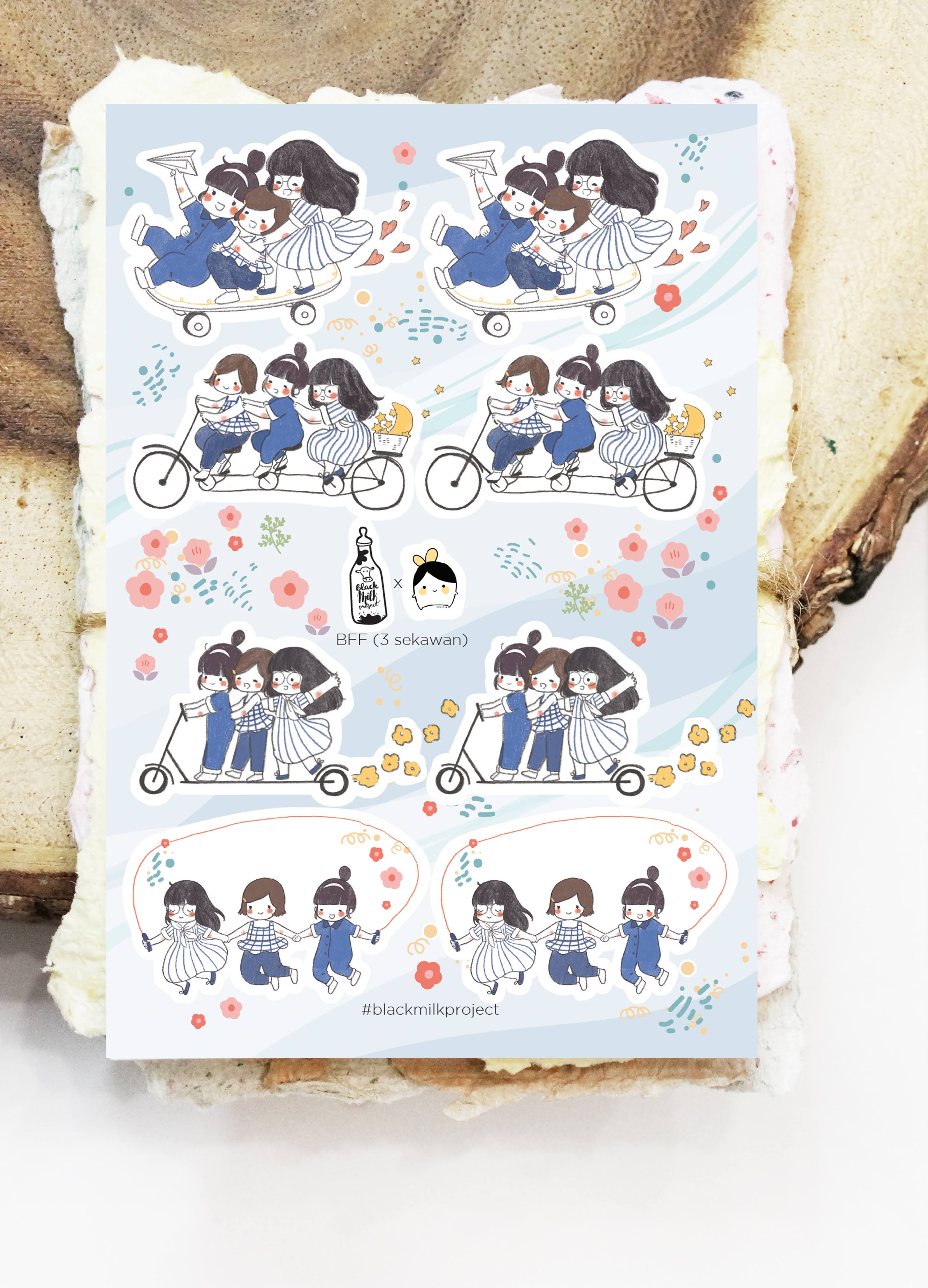 Black Milk Project BFF (3 sekawan) Sticker Sheet