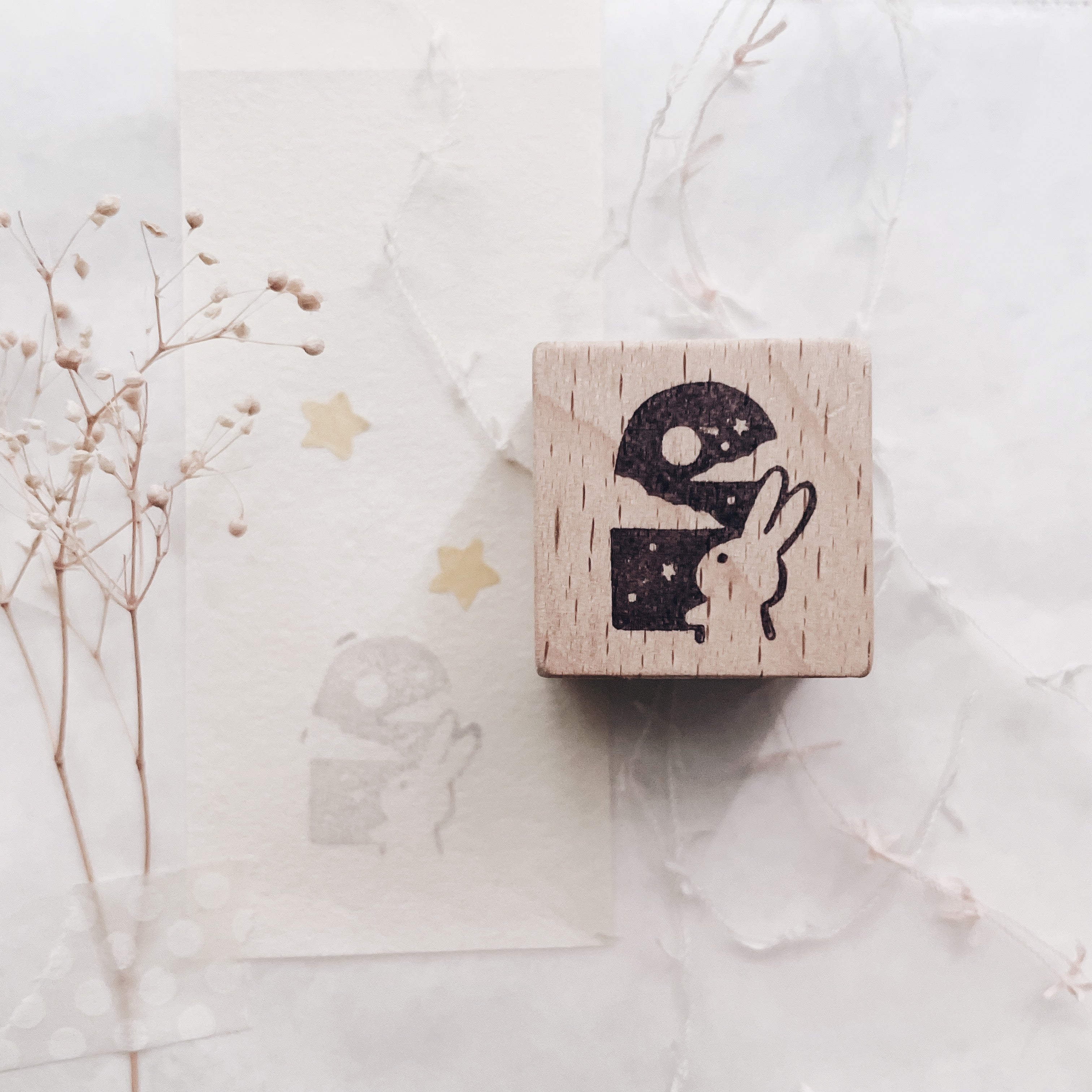 msbulat A Blooming Life: Moon Through the Window (Rabbit) Rubber Stamp