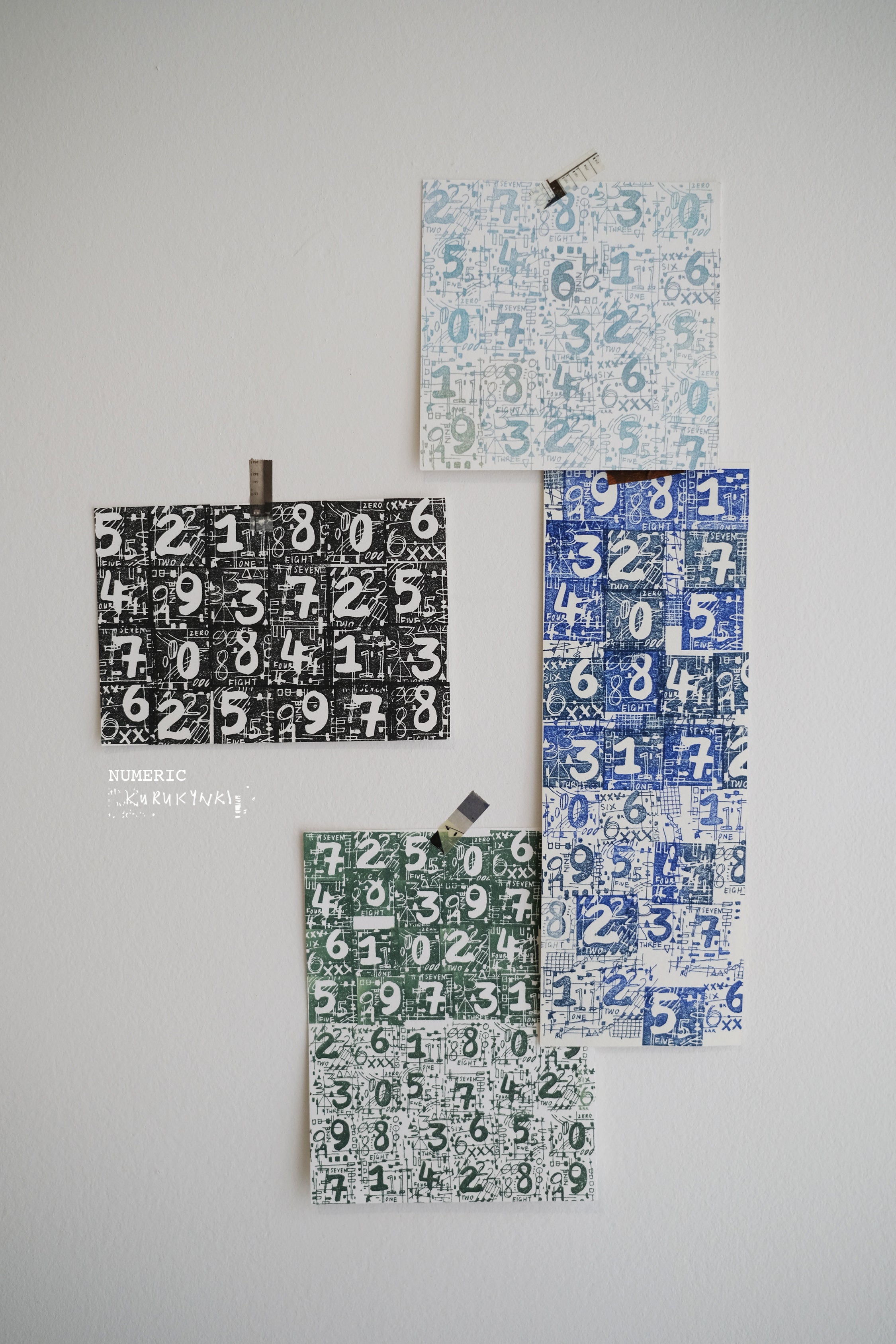 Kurukynki Numeric Rubber Stamp Set (2 types, 2 sizes)