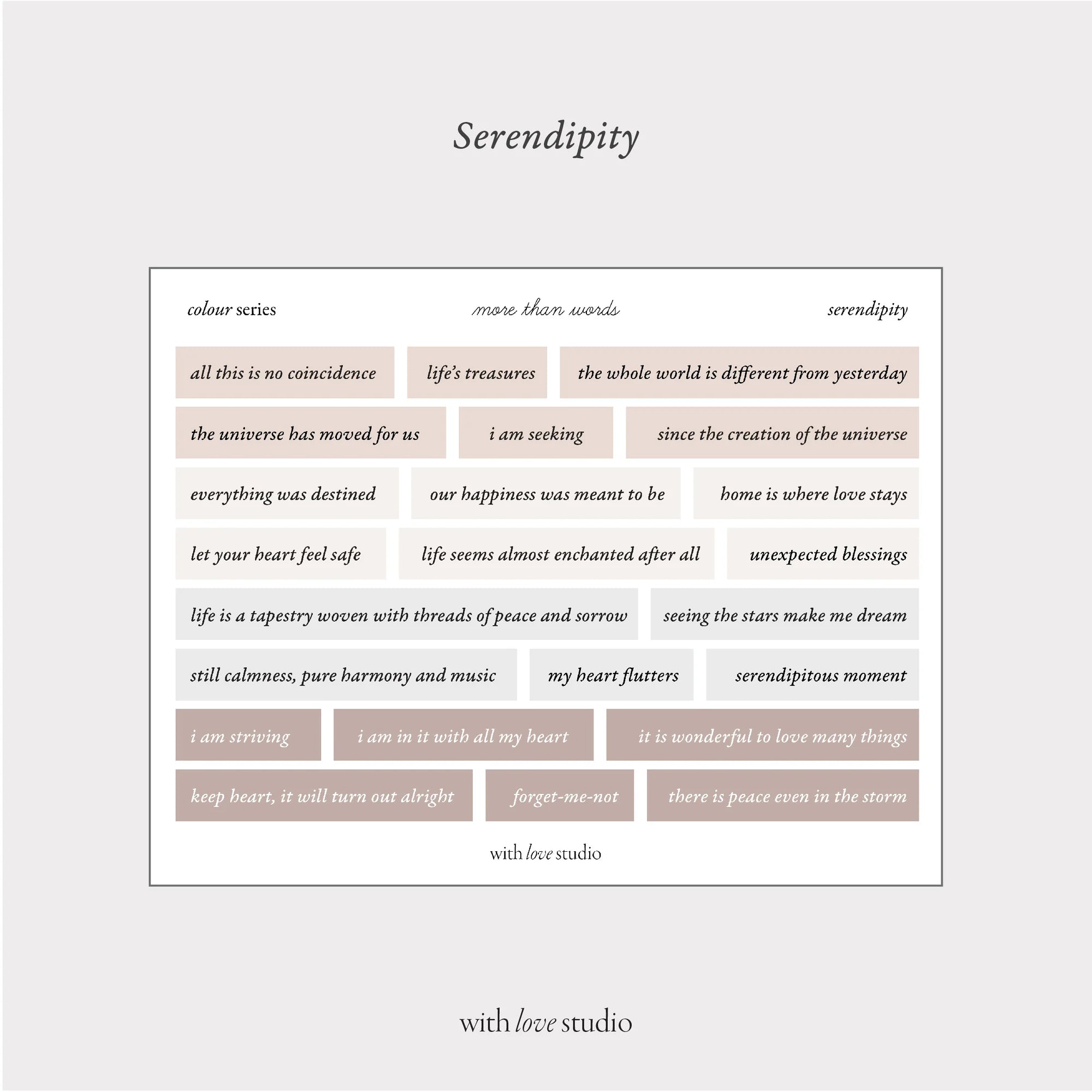 Words Colour Series Stickers Ver. 1 (3 colours)