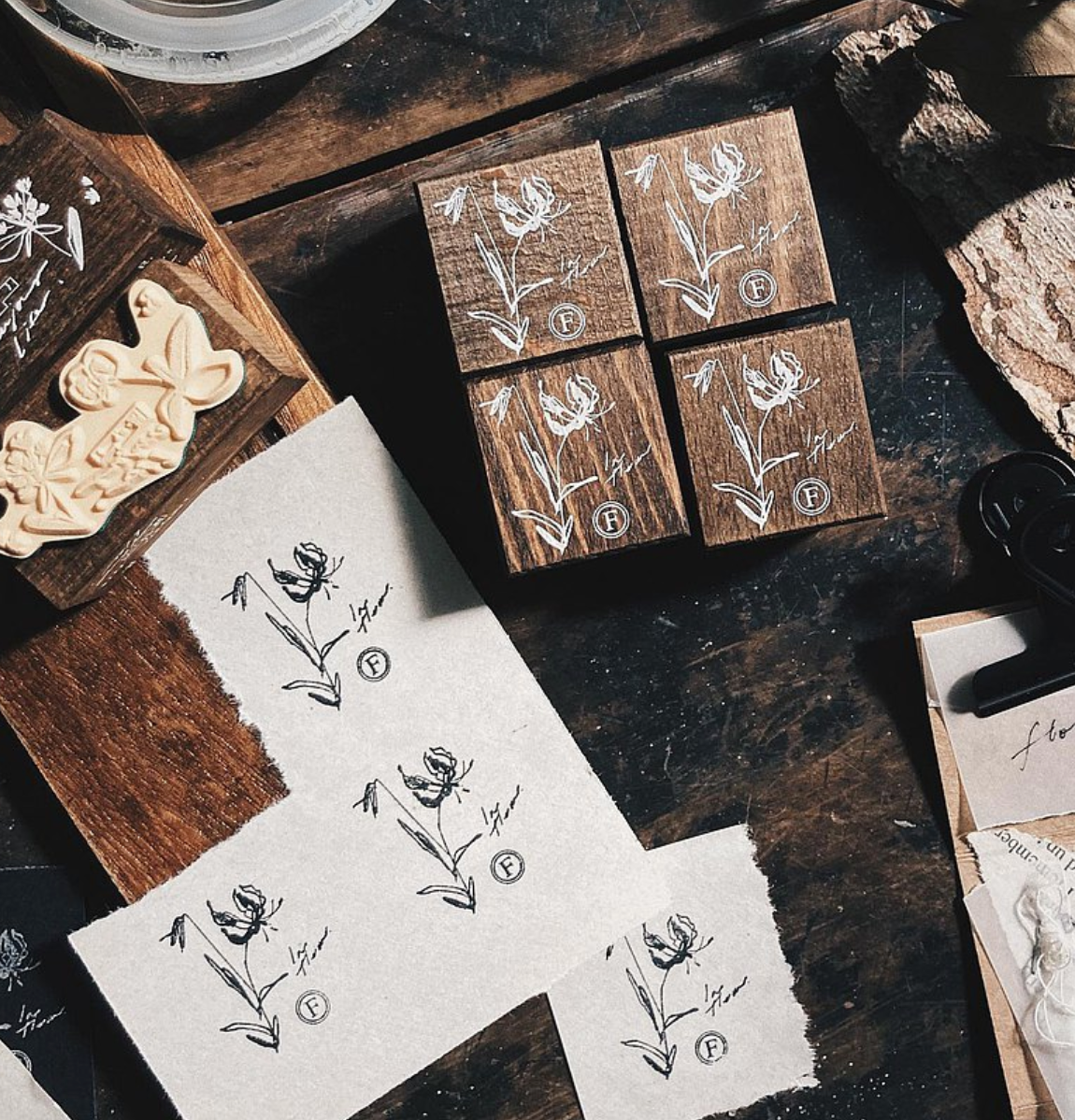 some sort of fern Flame Lily Rubber Stamp