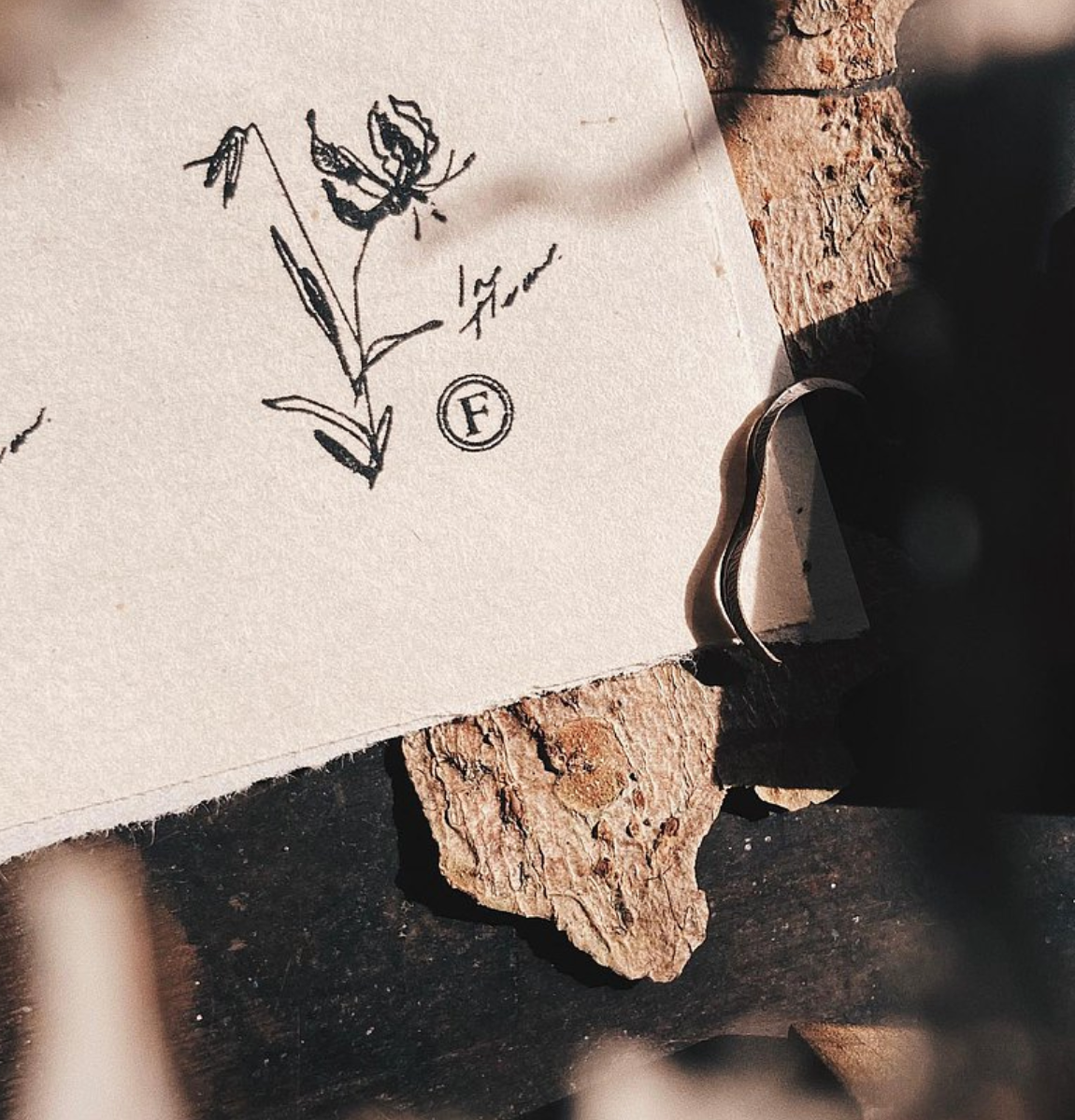 some sort of fern Flame Lily Rubber Stamp