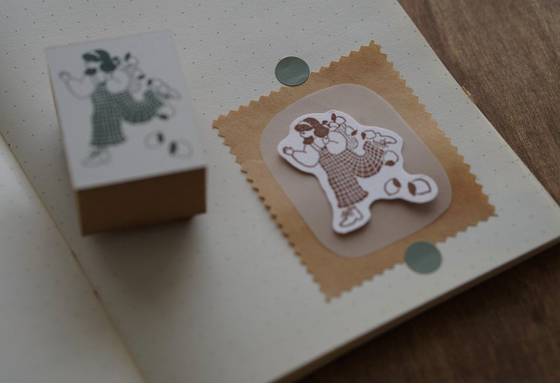 Ivy Snow Lemon Girl Rubber Stamp