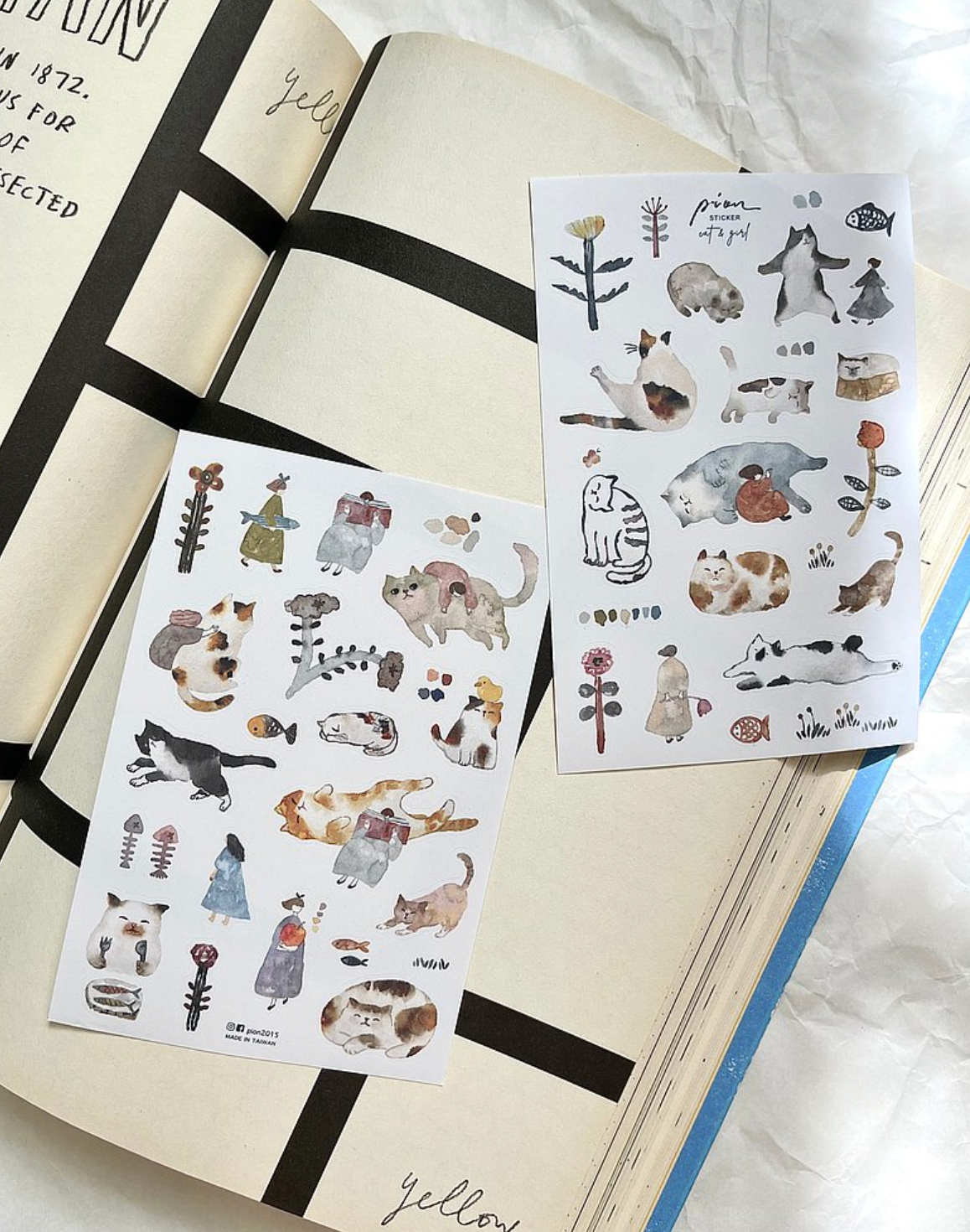 Pion Cat Girl Sticker Sheet (pack of 2)