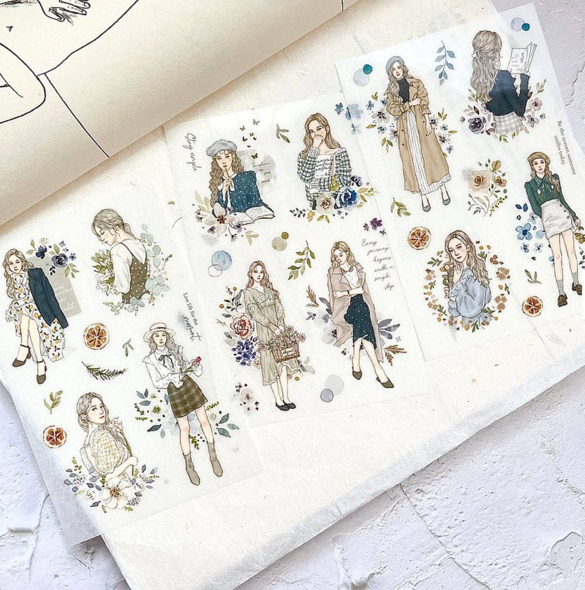Pion Transfer Stickers (Pack of 3): Elegant