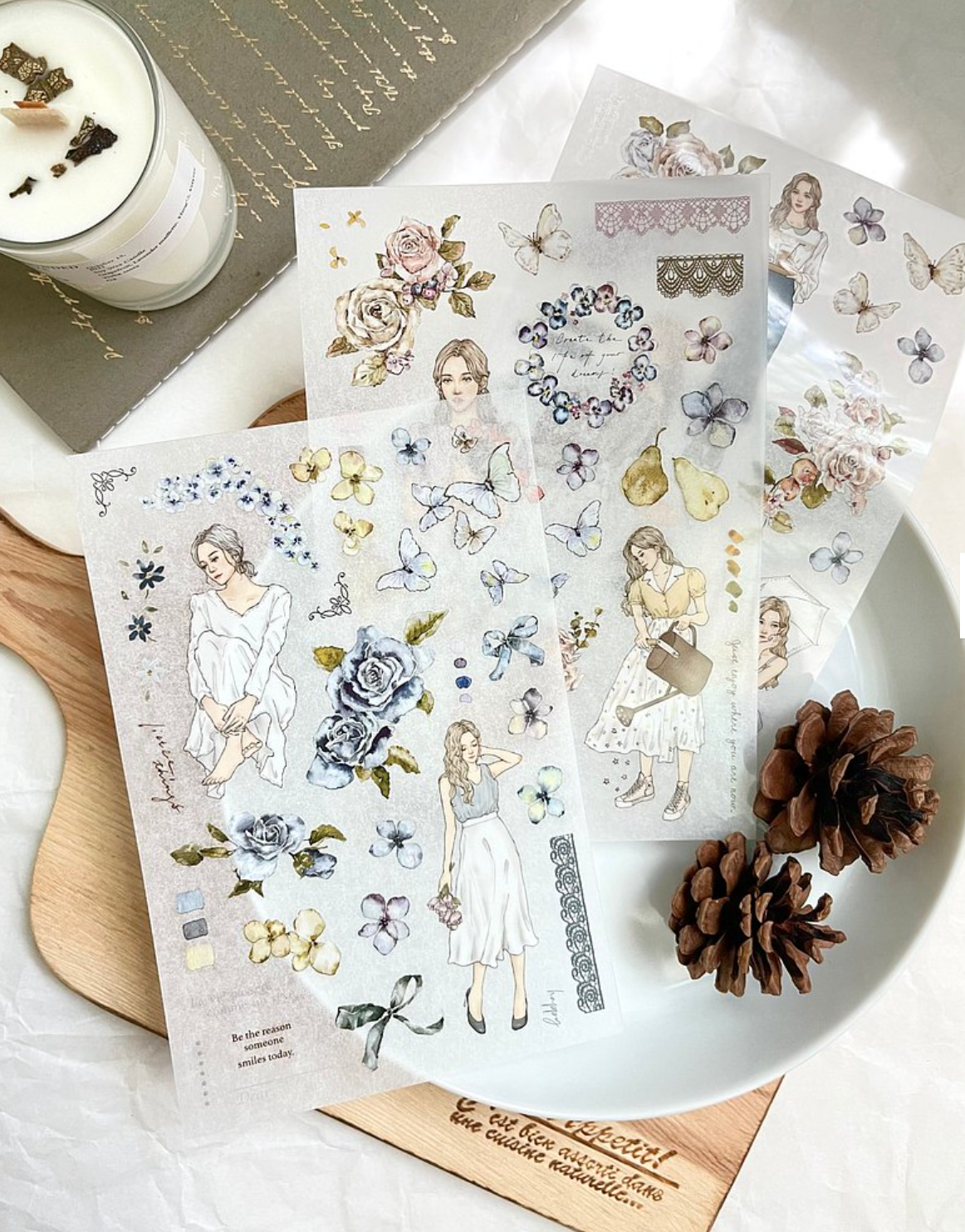 Pion Transfer Stickers (Pack of 3): Bloom