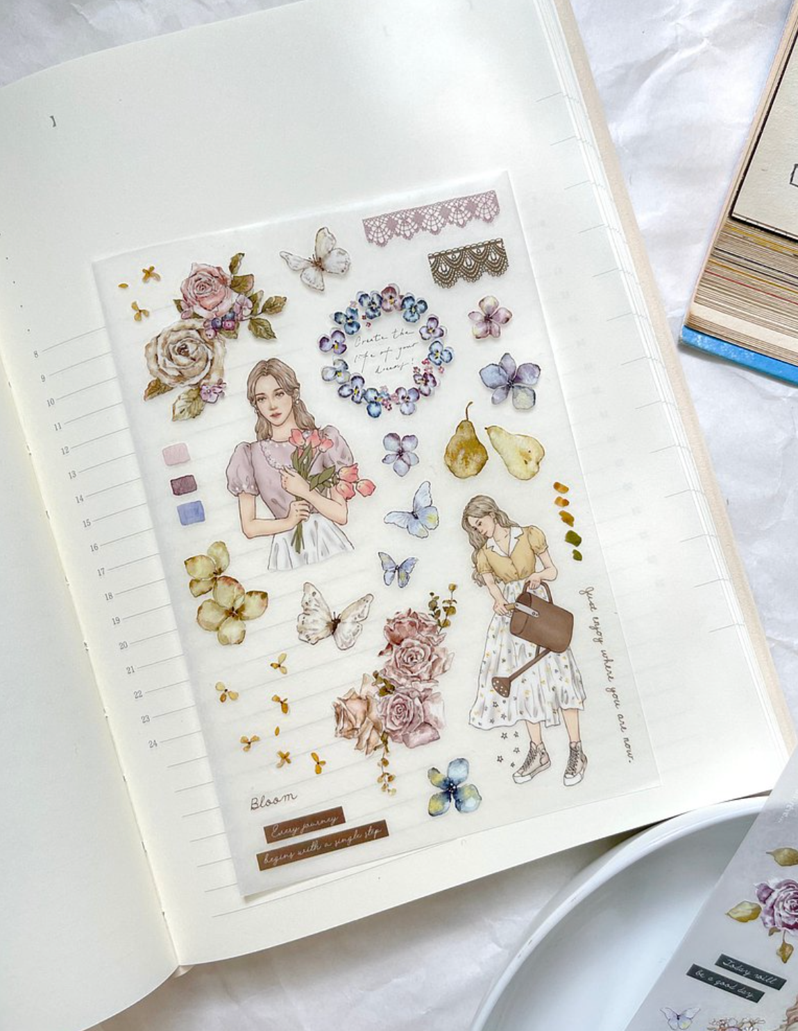 Pion Transfer Stickers (Pack of 3): Bloom