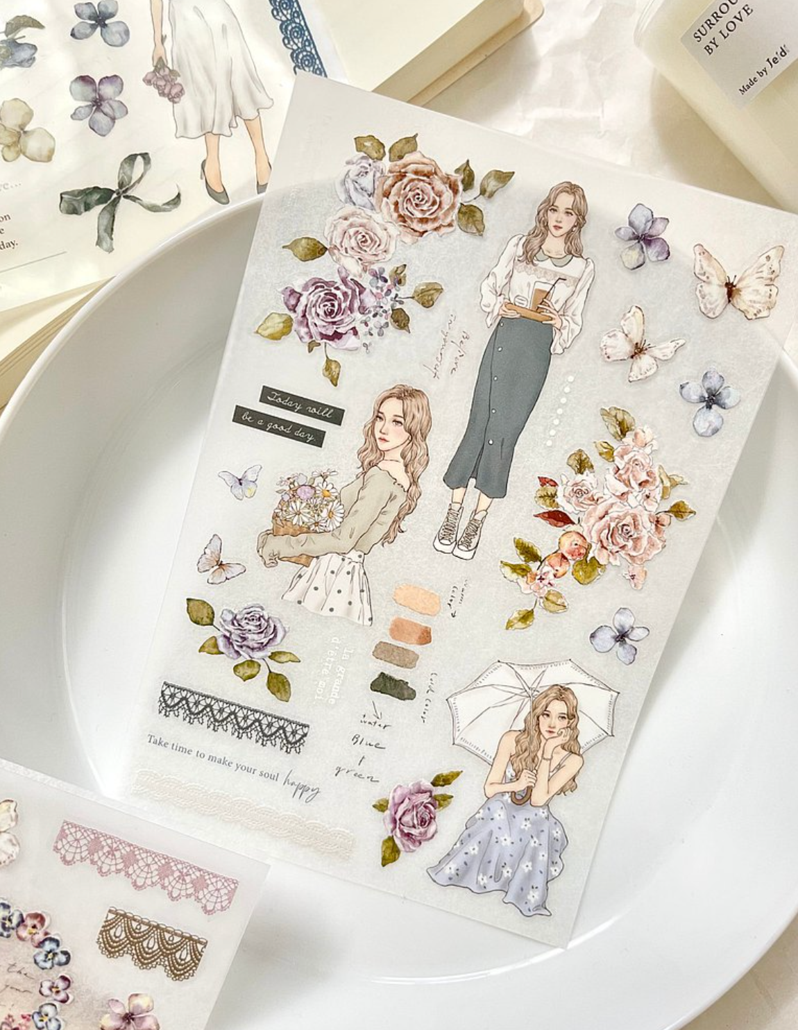 Pion Transfer Stickers (Pack of 3): Bloom