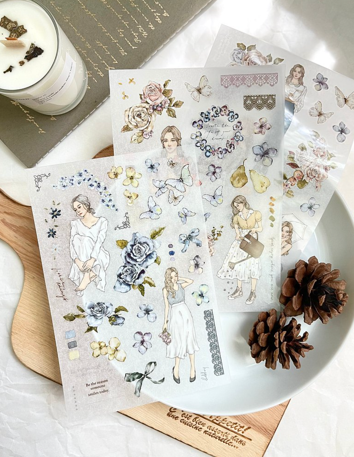 Pion Transfer Stickers (Pack of 3): Bloom