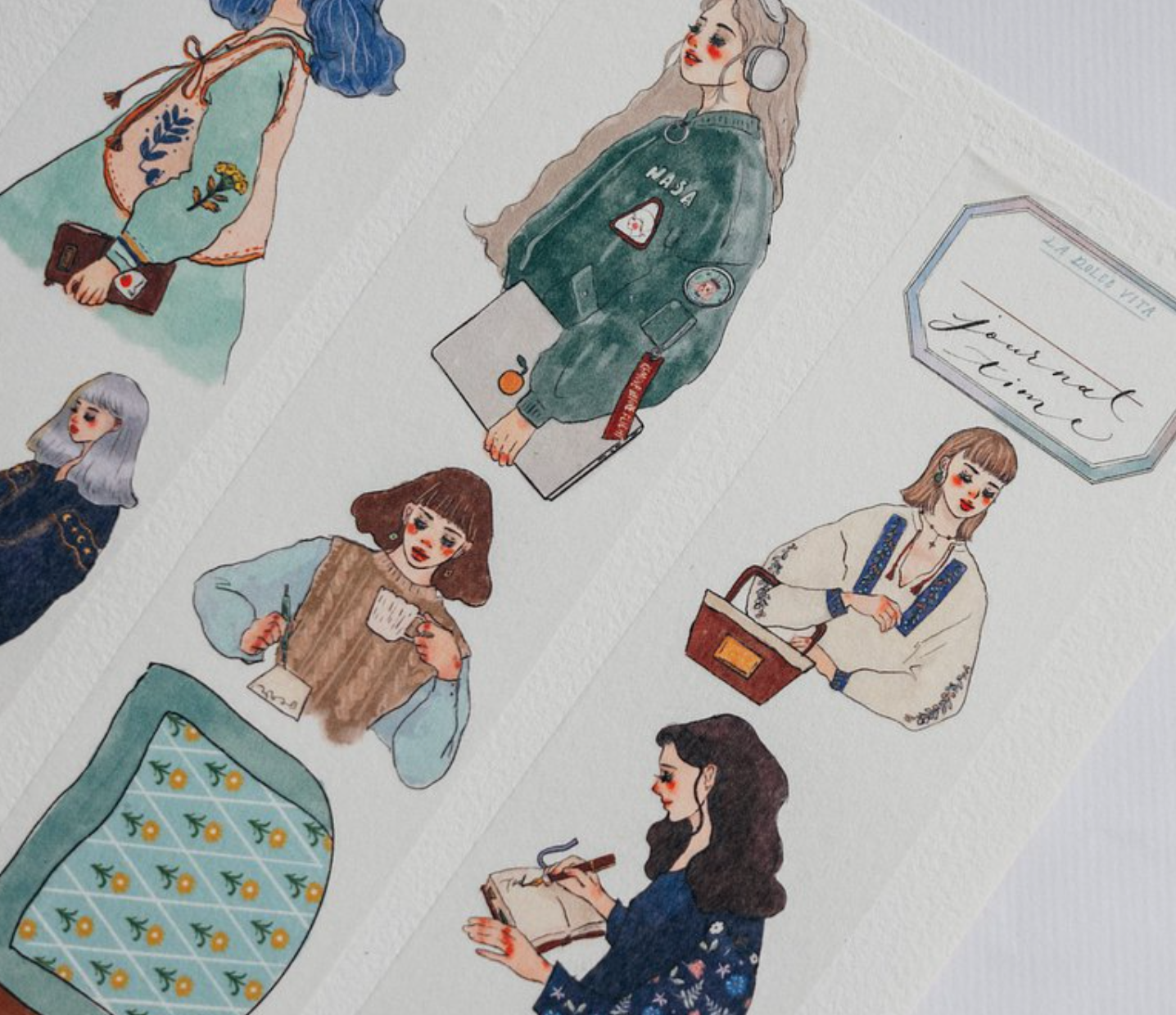 La Dolce Vita Collage Time Washi Tape (with release paper)