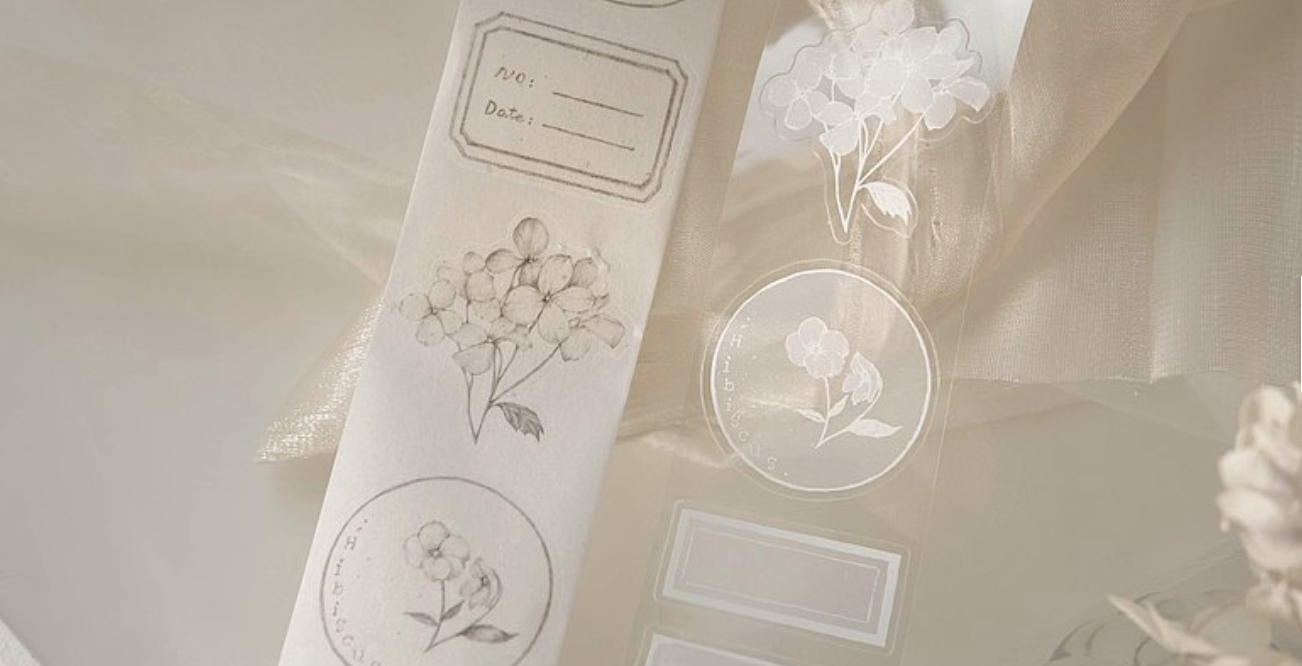 Freckles Tea Vol. 3 PET Tape: White Pages & Bottles (2 designs, 2 types)