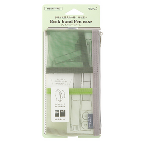 Midori Book Band Pen Case for B6: Mesh Green