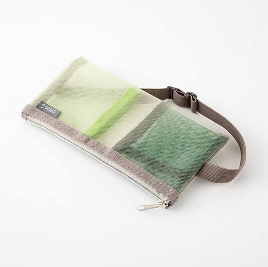 Midori Book Band Pen Case for B6: Mesh Green